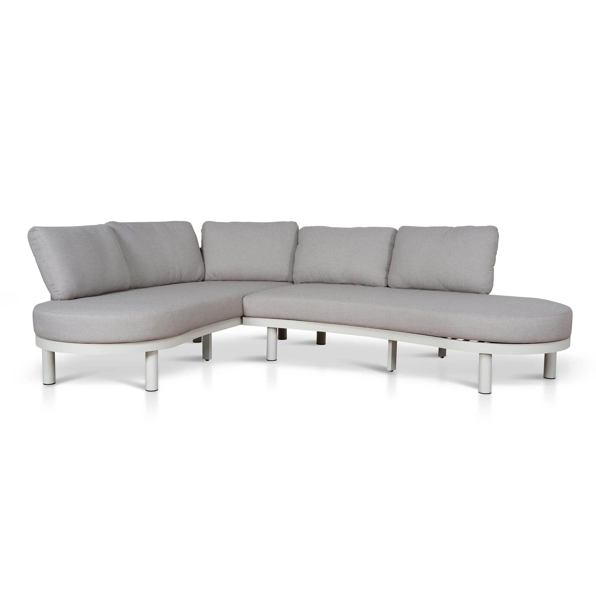CLS12165-EM 2pcs Outdoor Corner Lounge Set - Light Brown - Image 4