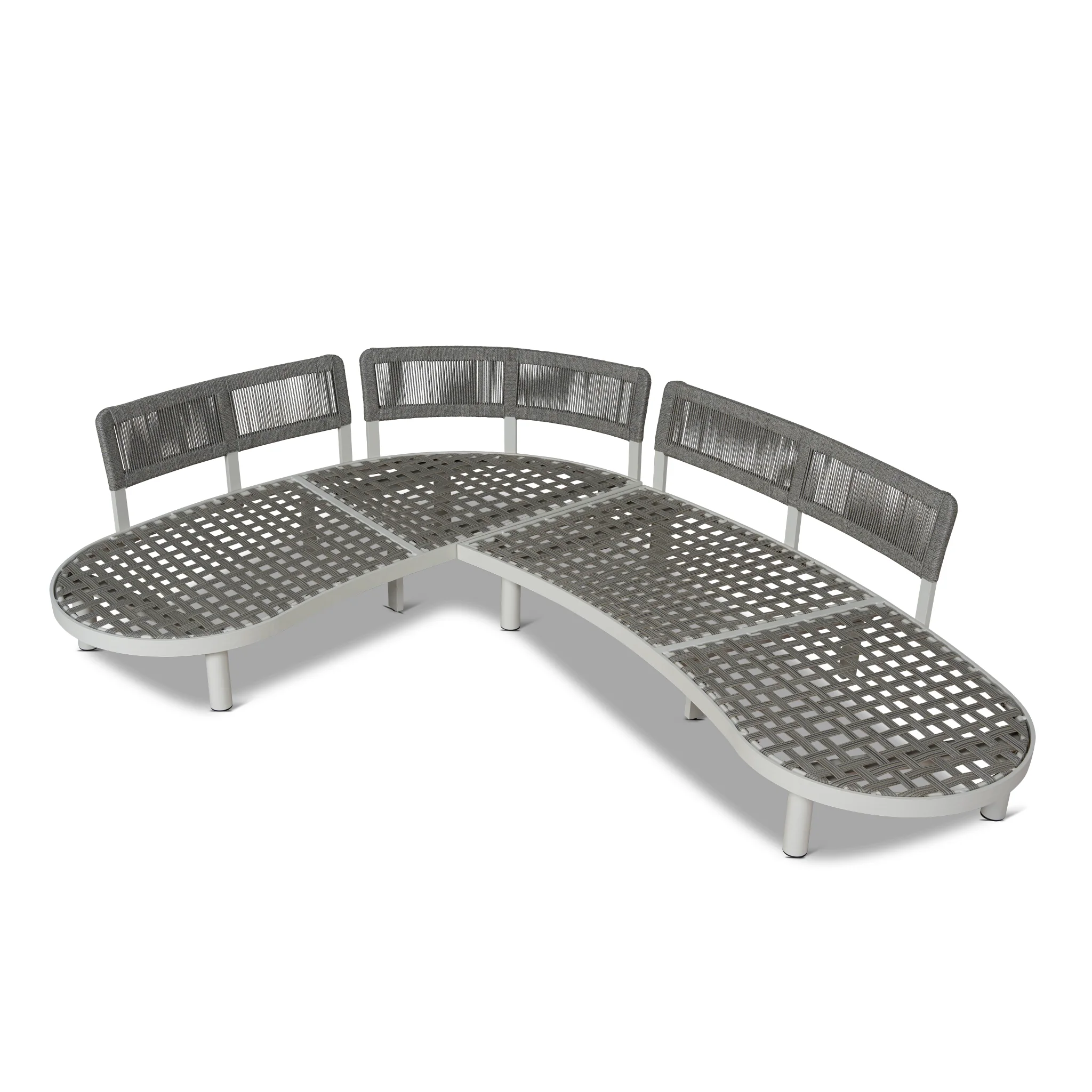 CLS12165-EM 2pcs Outdoor Corner Lounge Set - Light Brown - Image 5