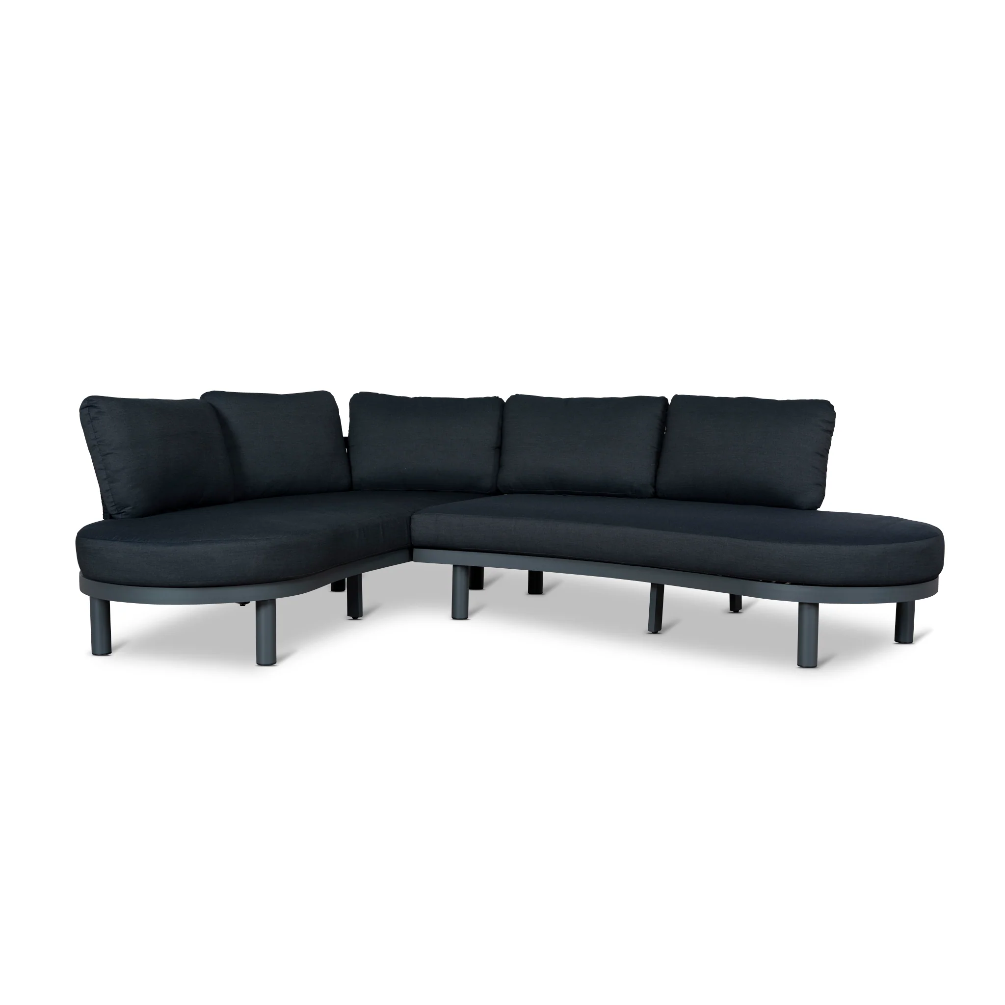 CLS12166-EM 2pcs Outdoor Corner Lounge Set - Royal Dark Grey - Image 4