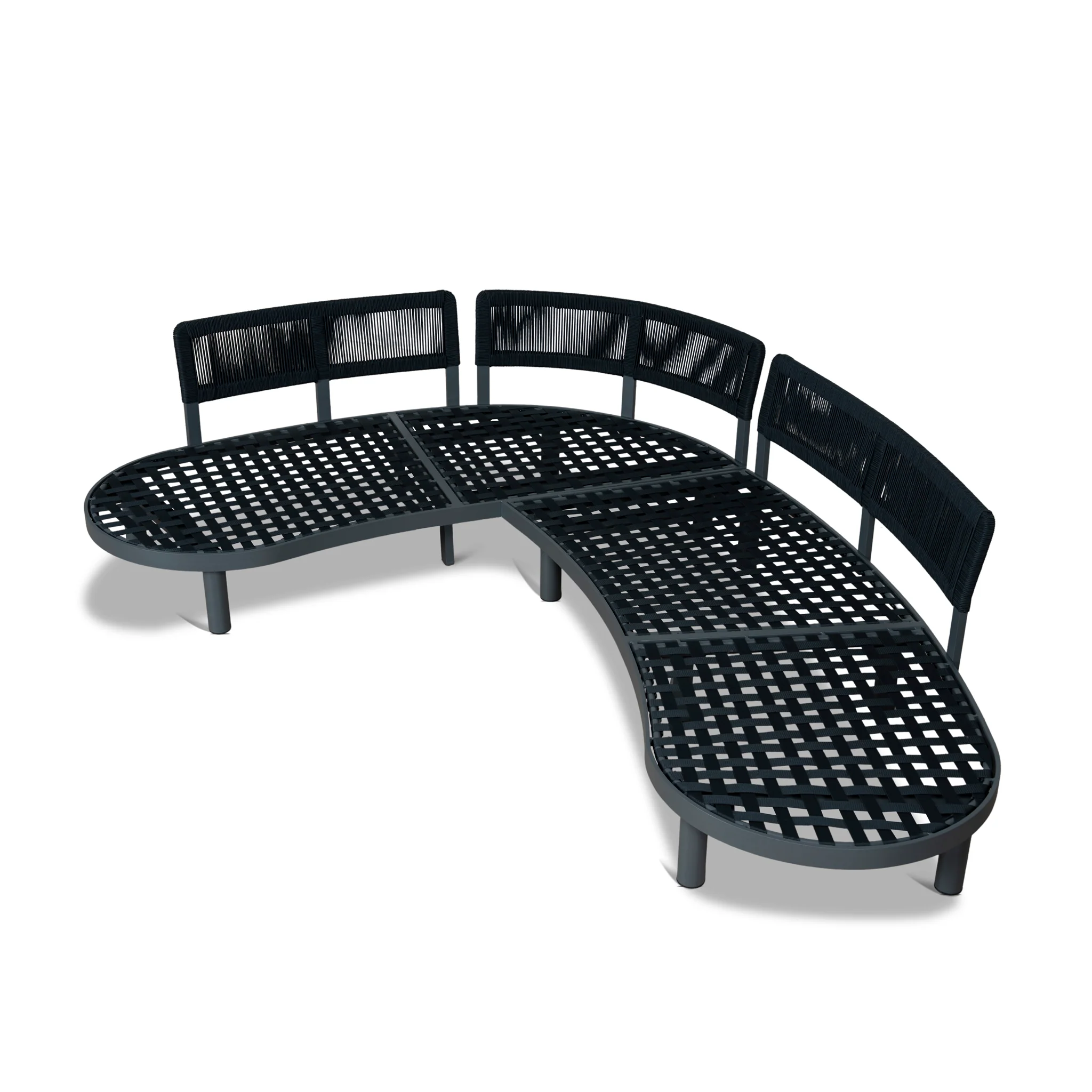 CLS12166-EM 2pcs Outdoor Corner Lounge Set - Royal Dark Grey - Image 5