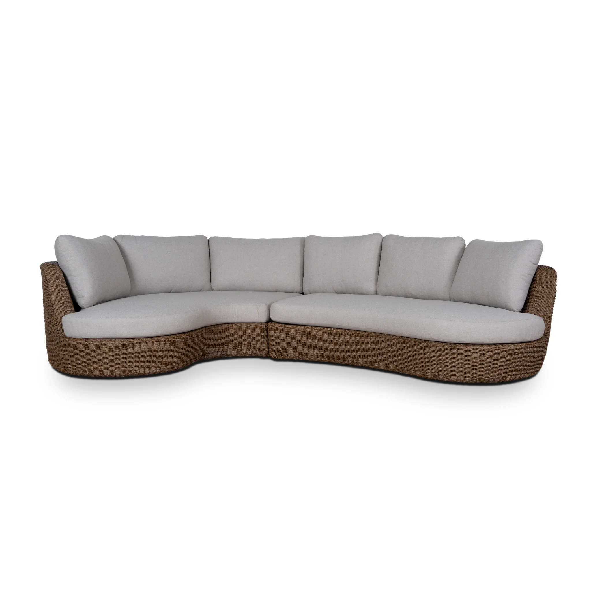 CLS12169-EM 2pcs Outdoor Corner Lounge Set - Light Brown - Image 4