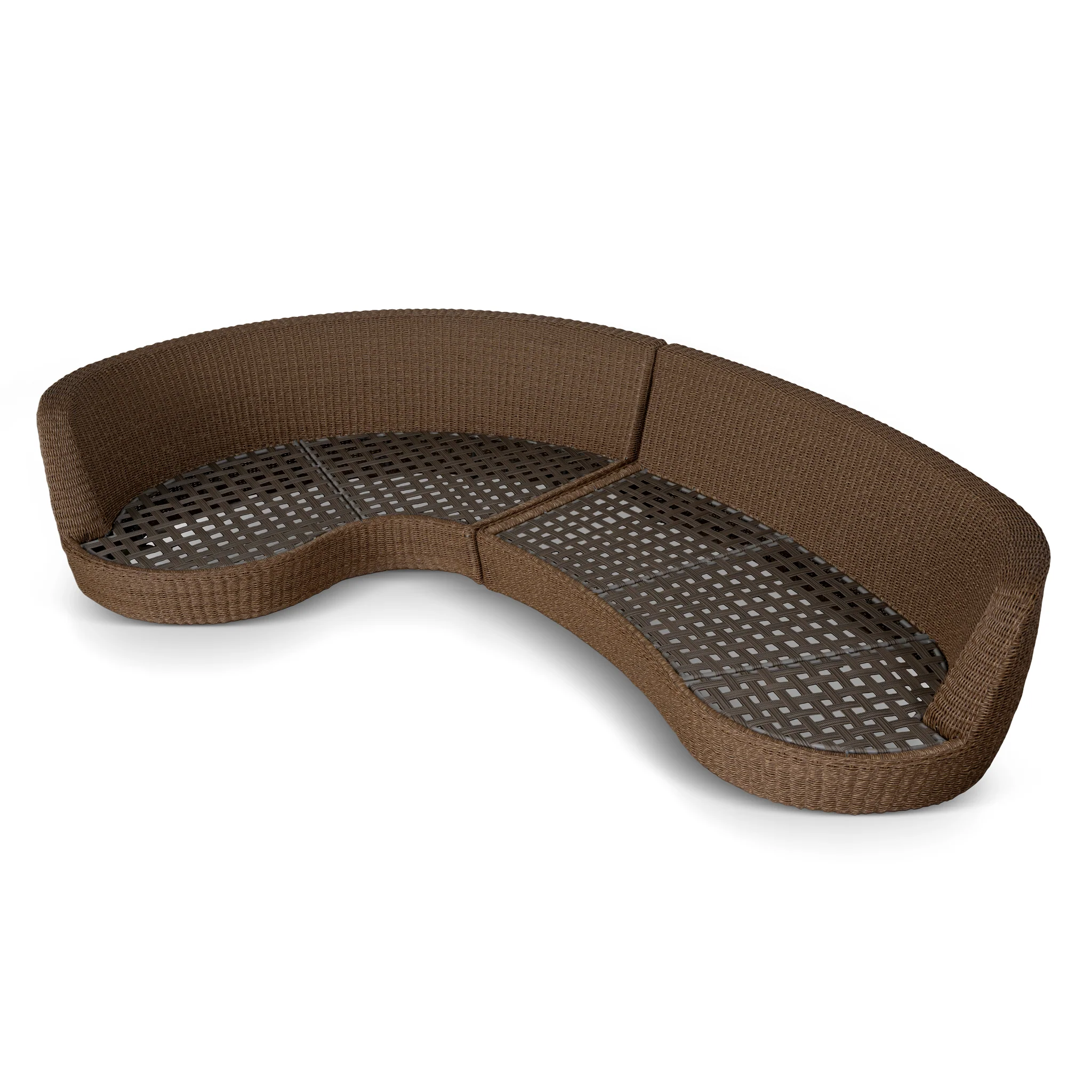 CLS12169-EM 2pcs Outdoor Corner Lounge Set - Light Brown - Image 5
