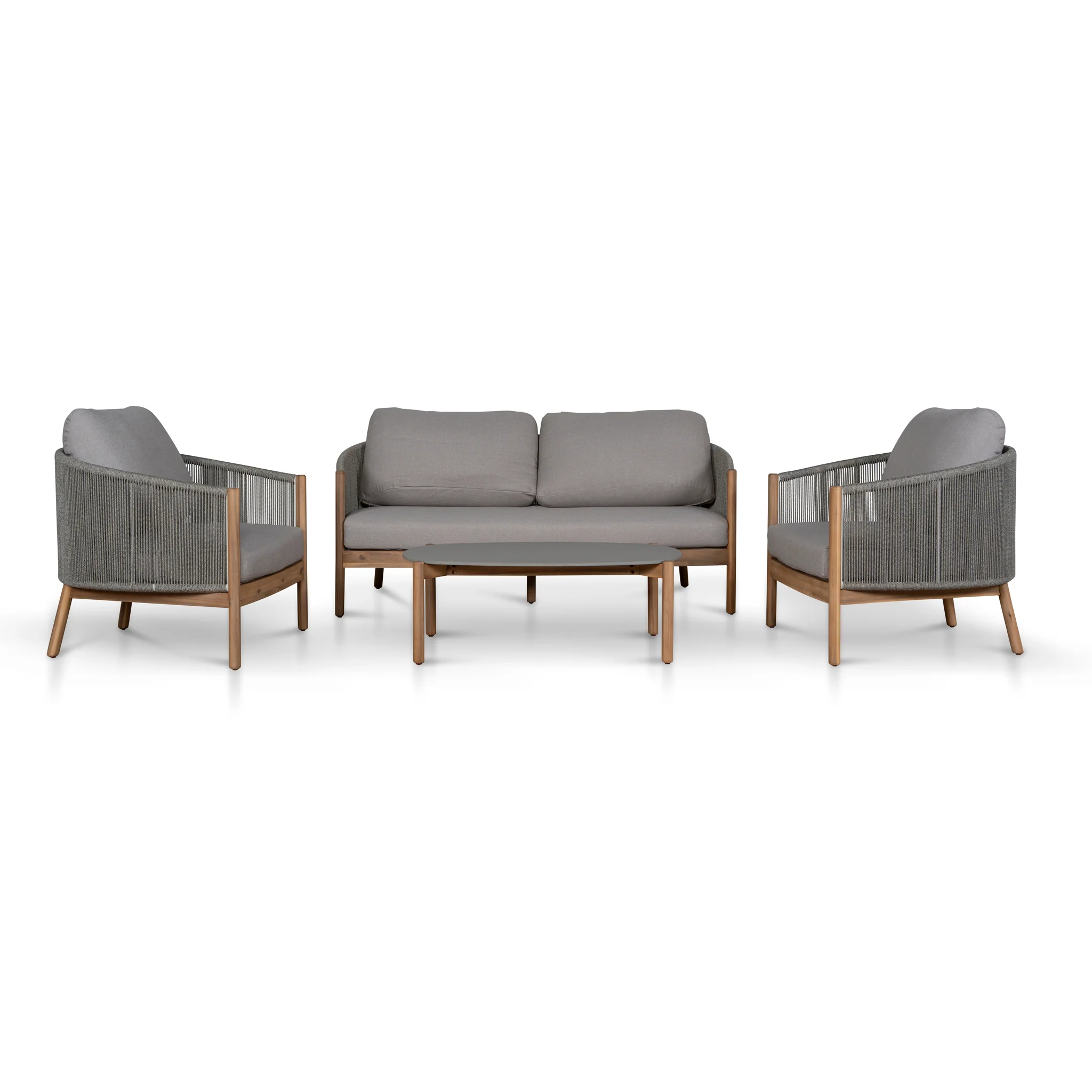 CLS12172-EM 4pcs Outdoor Lounge Set - Light Brown - Image 2