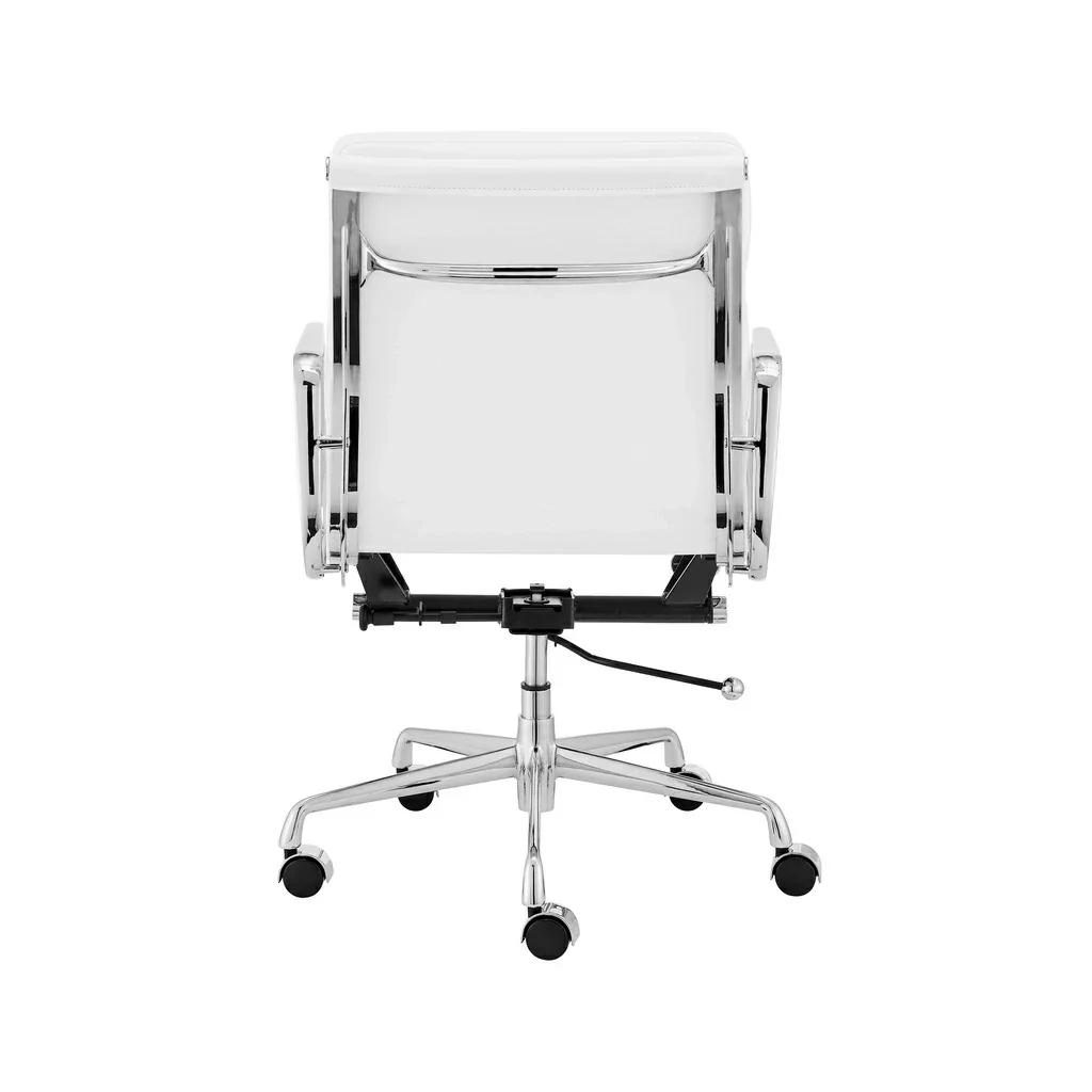 COC103W Low Back Office Chair - White Leather - Image 4