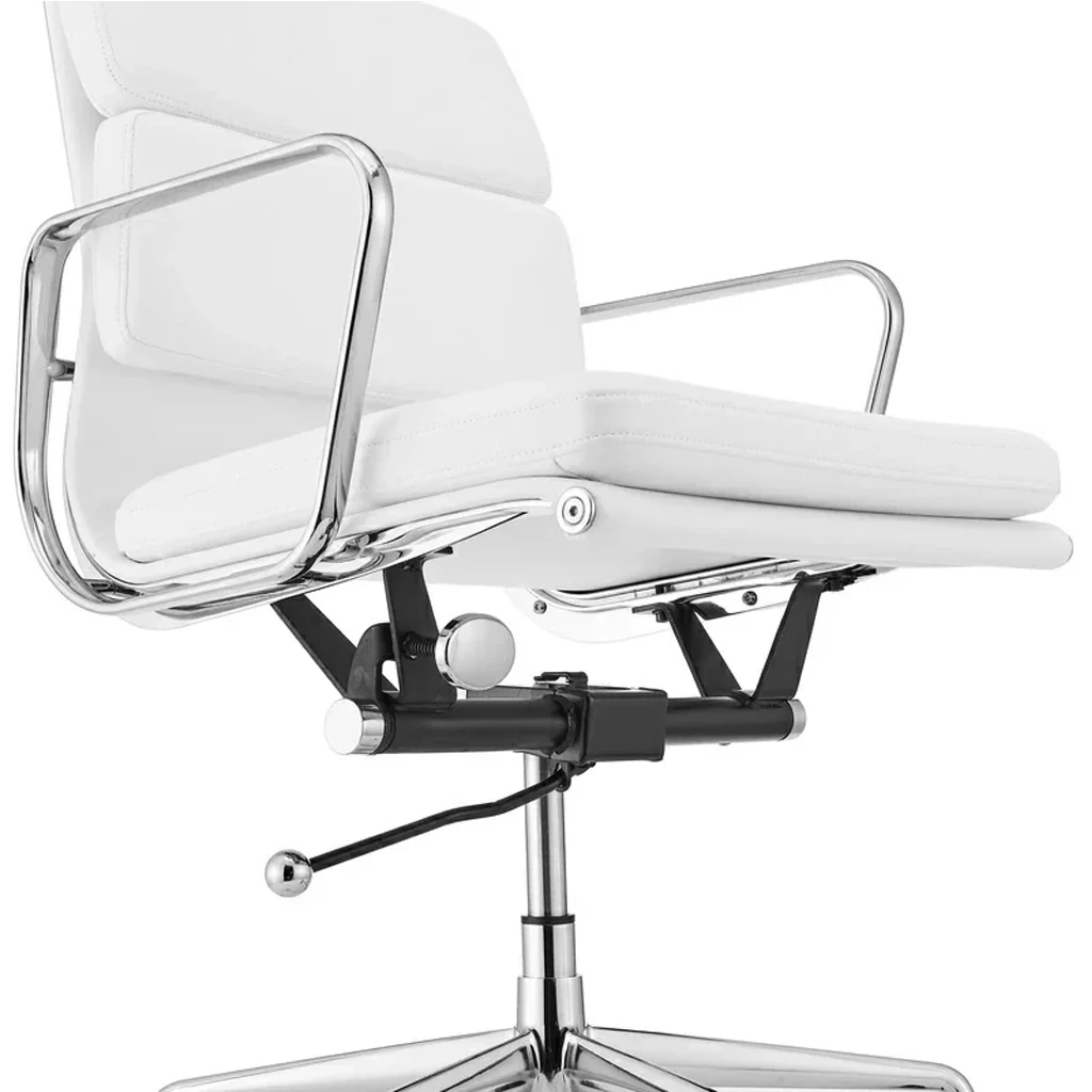 COC103W Low Back Office Chair - White Leather - Image 5