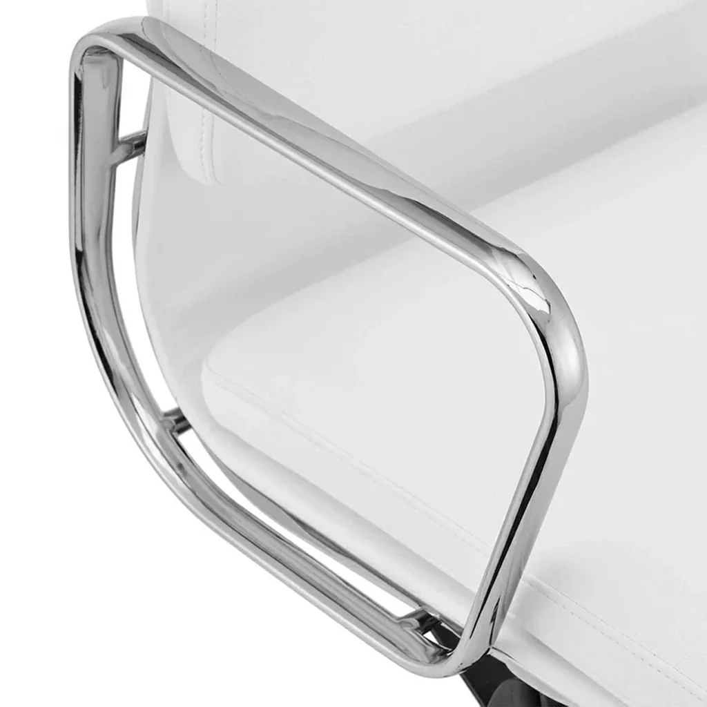 COC103W Low Back Office Chair - White Leather - Image 7