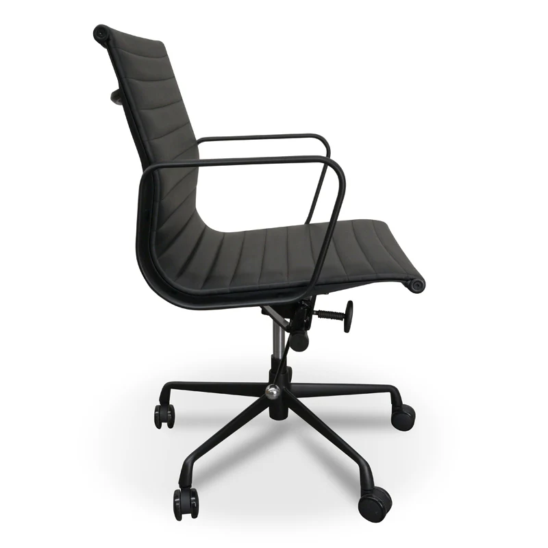 COC121 PU Leather Office Chair - Full Black - Image 3