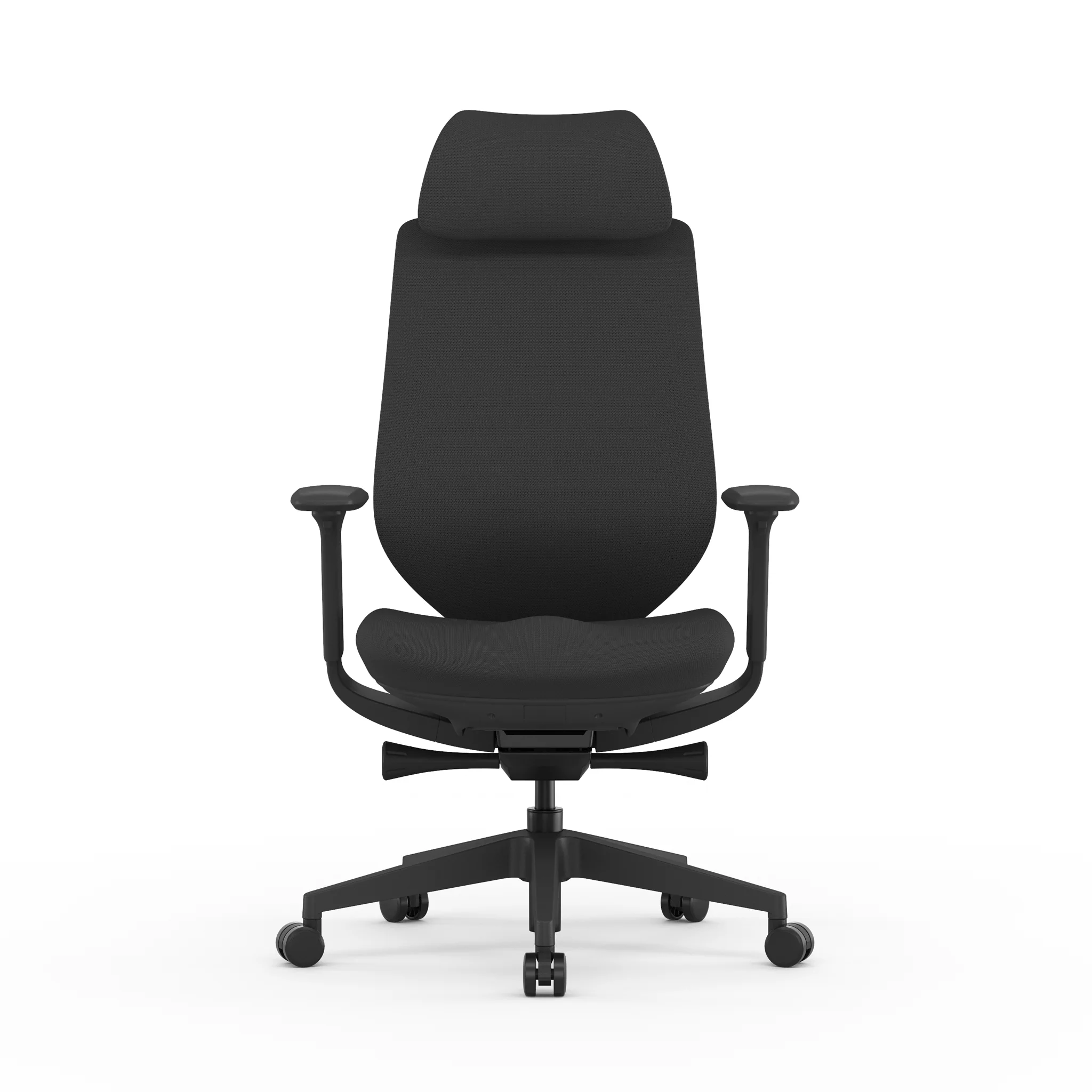 COC12625-AV Mesh Office Chair - Full Black with Headrest - Image 2