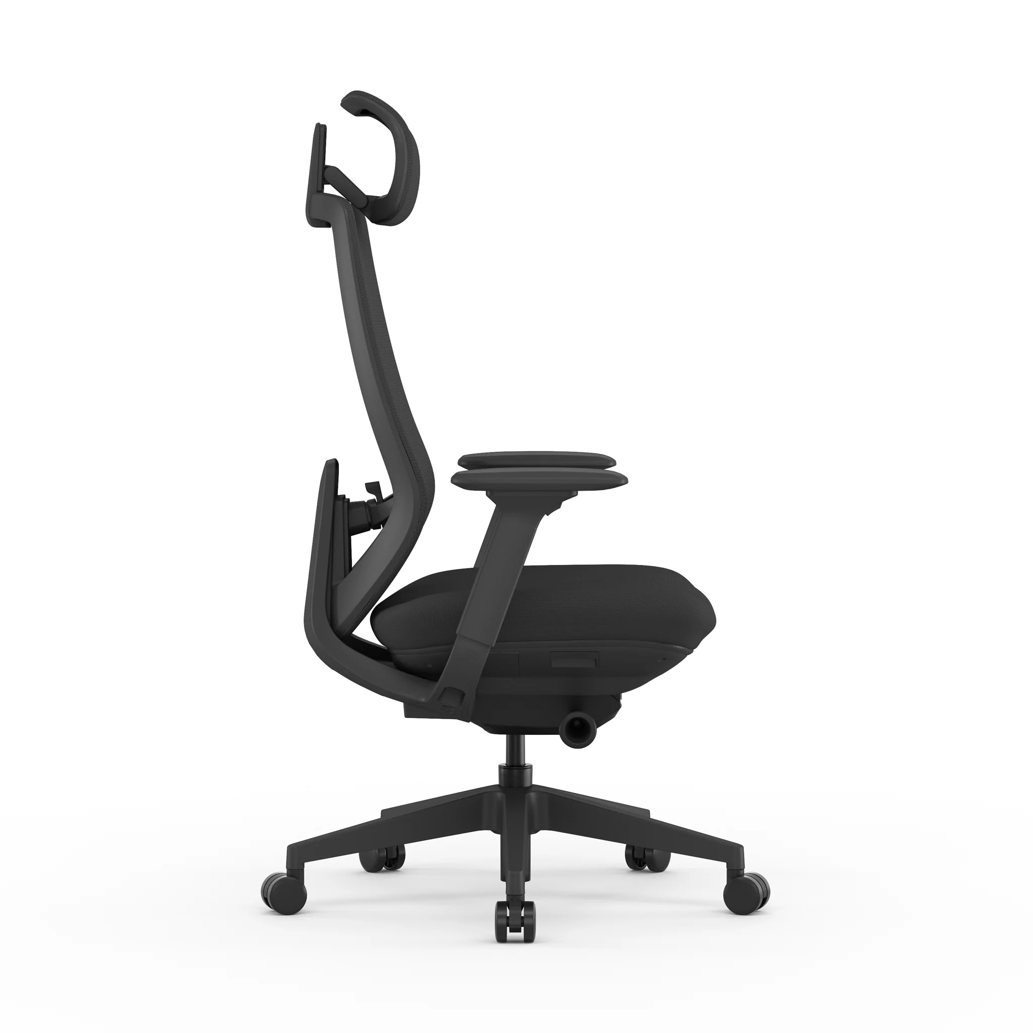 COC12625-AV Mesh Office Chair - Full Black with Headrest - Image 3