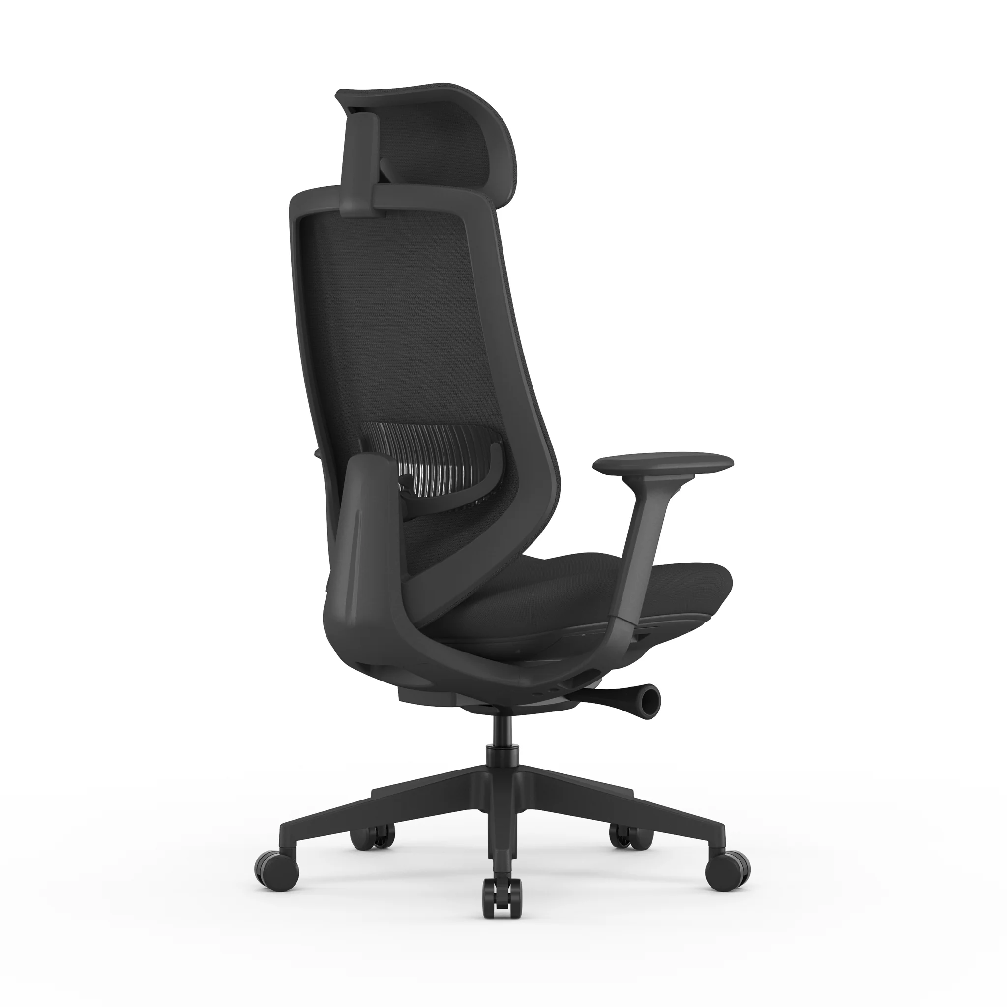 COC12625-AV Mesh Office Chair - Full Black with Headrest - Image 4