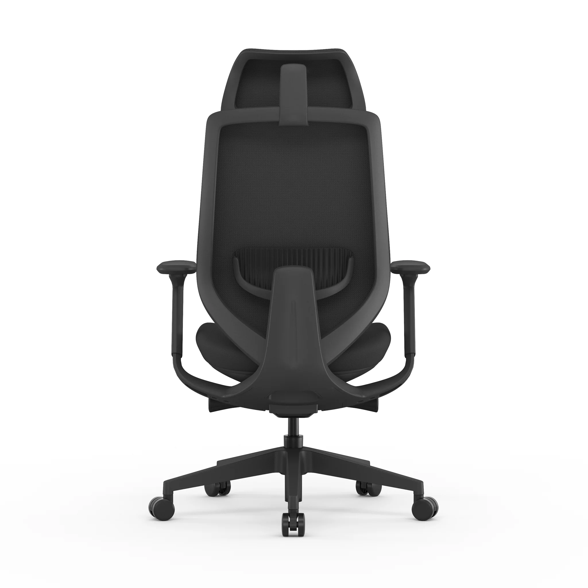COC12625-AV Mesh Office Chair - Full Black with Headrest - Image 5