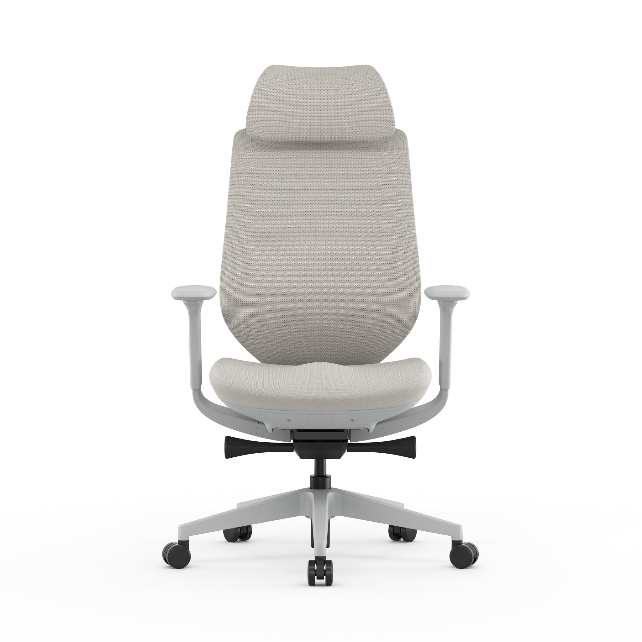 COC12626-AV Mesh Office Chair - Light Grey with Headrest - Image 2