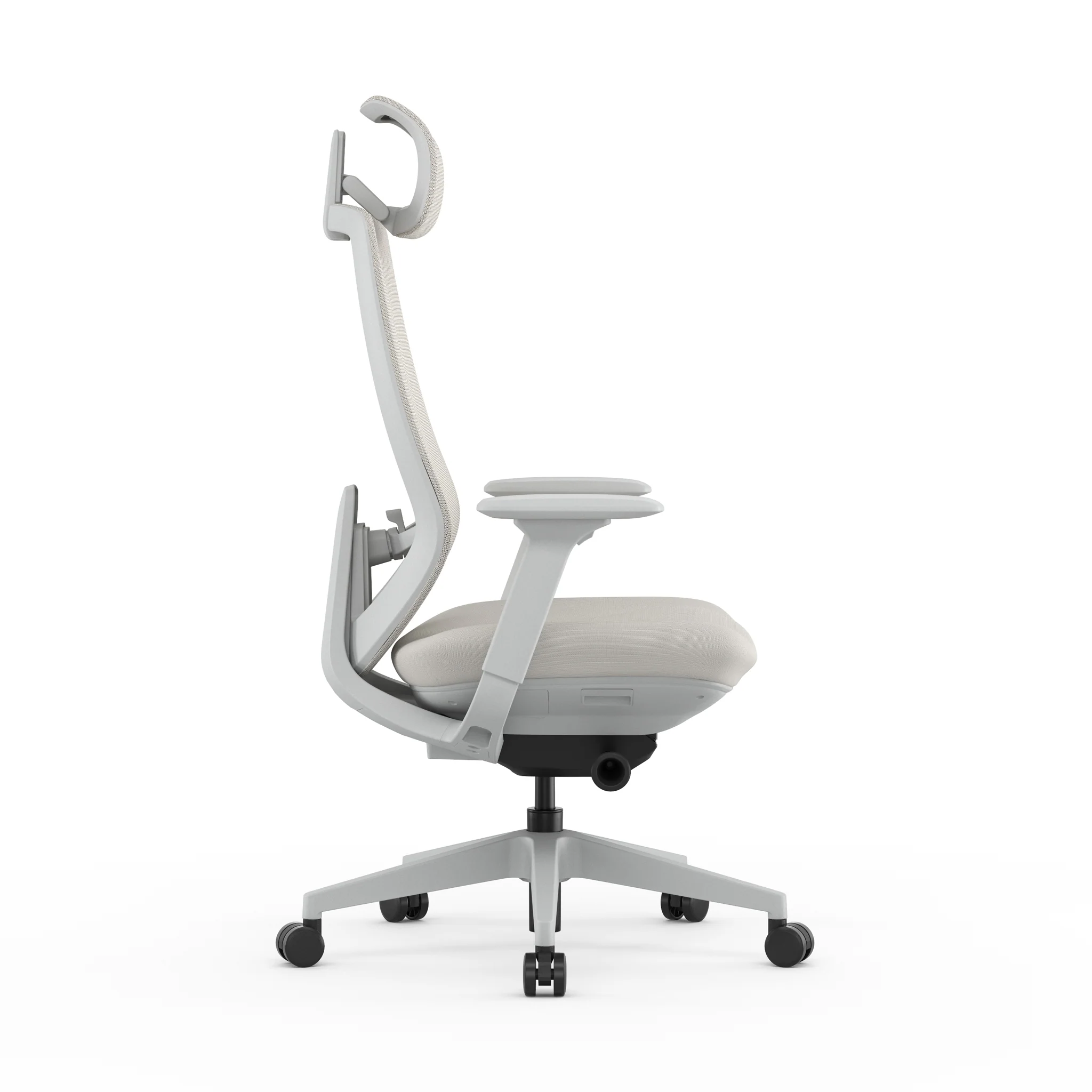 COC12626-AV Mesh Office Chair - Light Grey with Headrest - Image 3