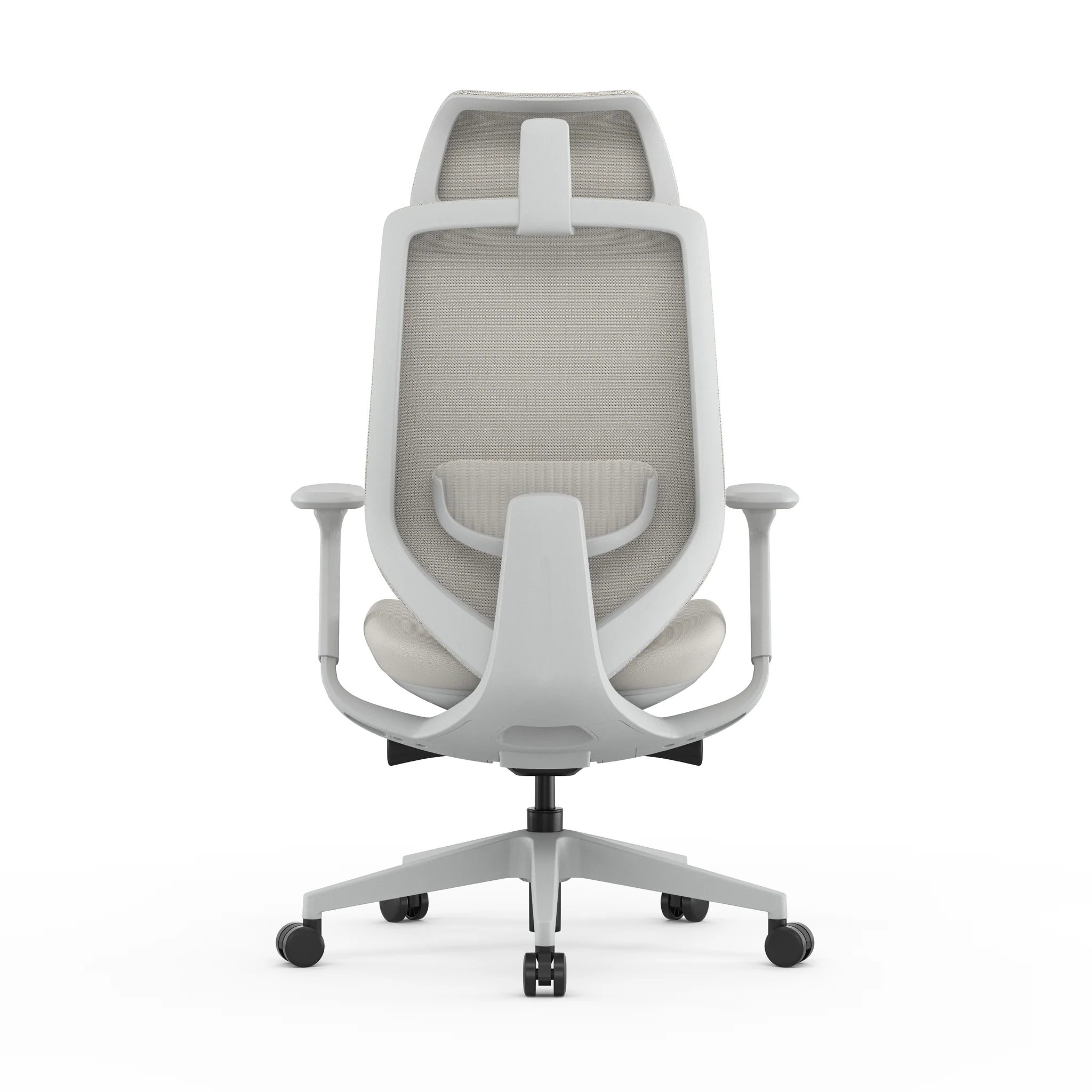 COC12626-AV Mesh Office Chair - Light Grey with Headrest - Image 5