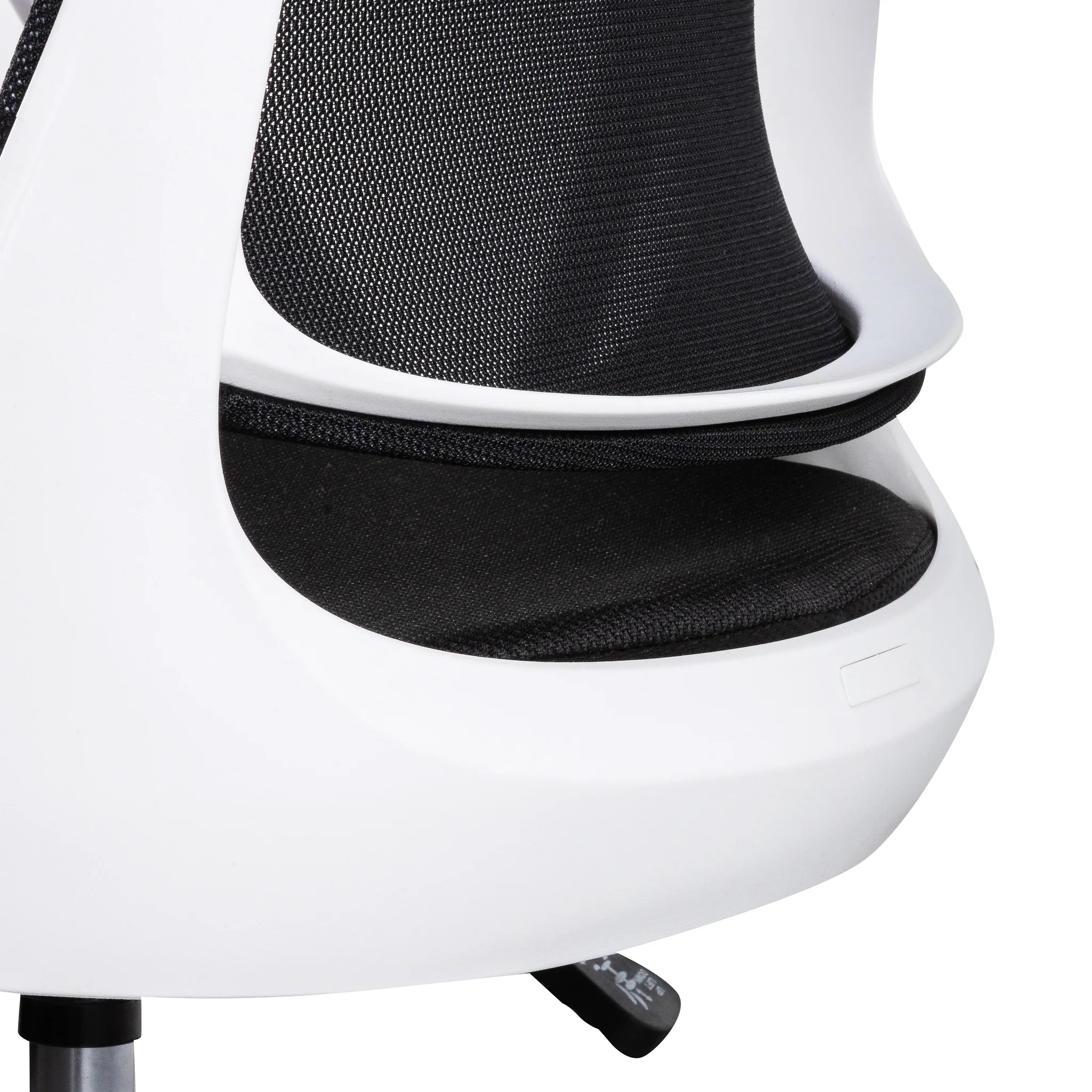 COC6190-LF Black Office Chair - White Arm and Base - Image 10