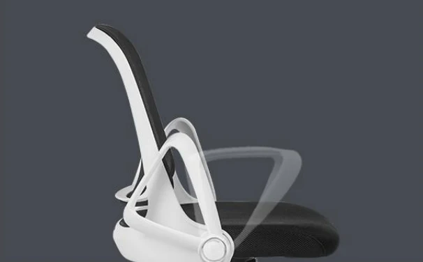COC6190-LF Black Office Chair - White Arm and Base - Image 12