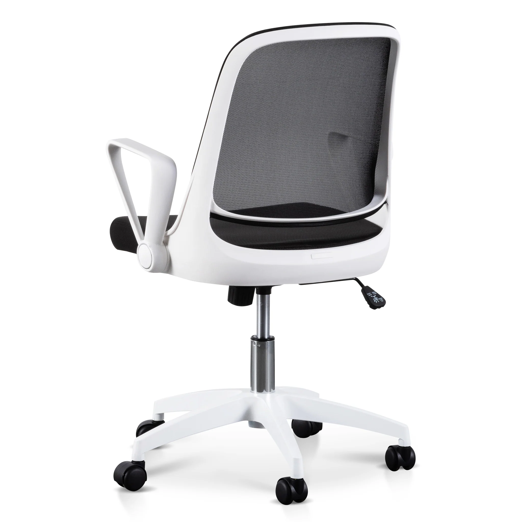 COC6190-LF Black Office Chair - White Arm and Base - Image 4