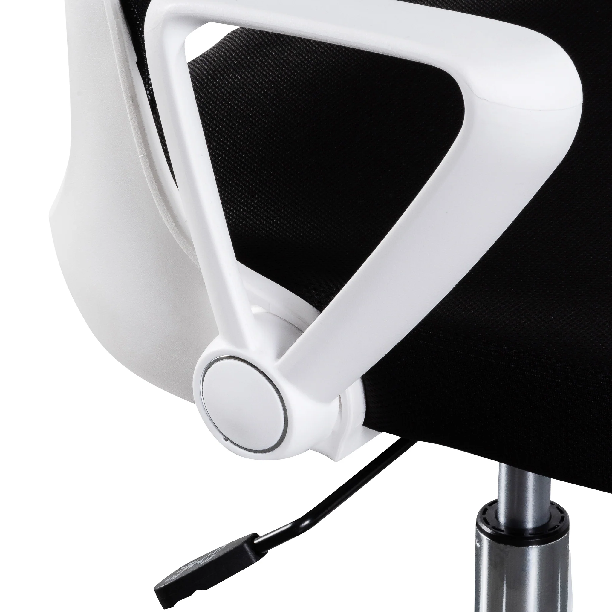 COC6190-LF Black Office Chair - White Arm and Base - Image 7
