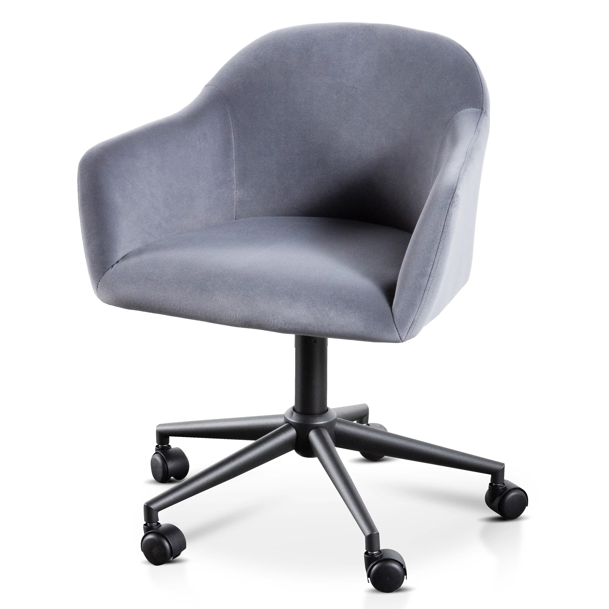 COC6196-LF Charcoal Velvet office Chair - Black Base - Image 11