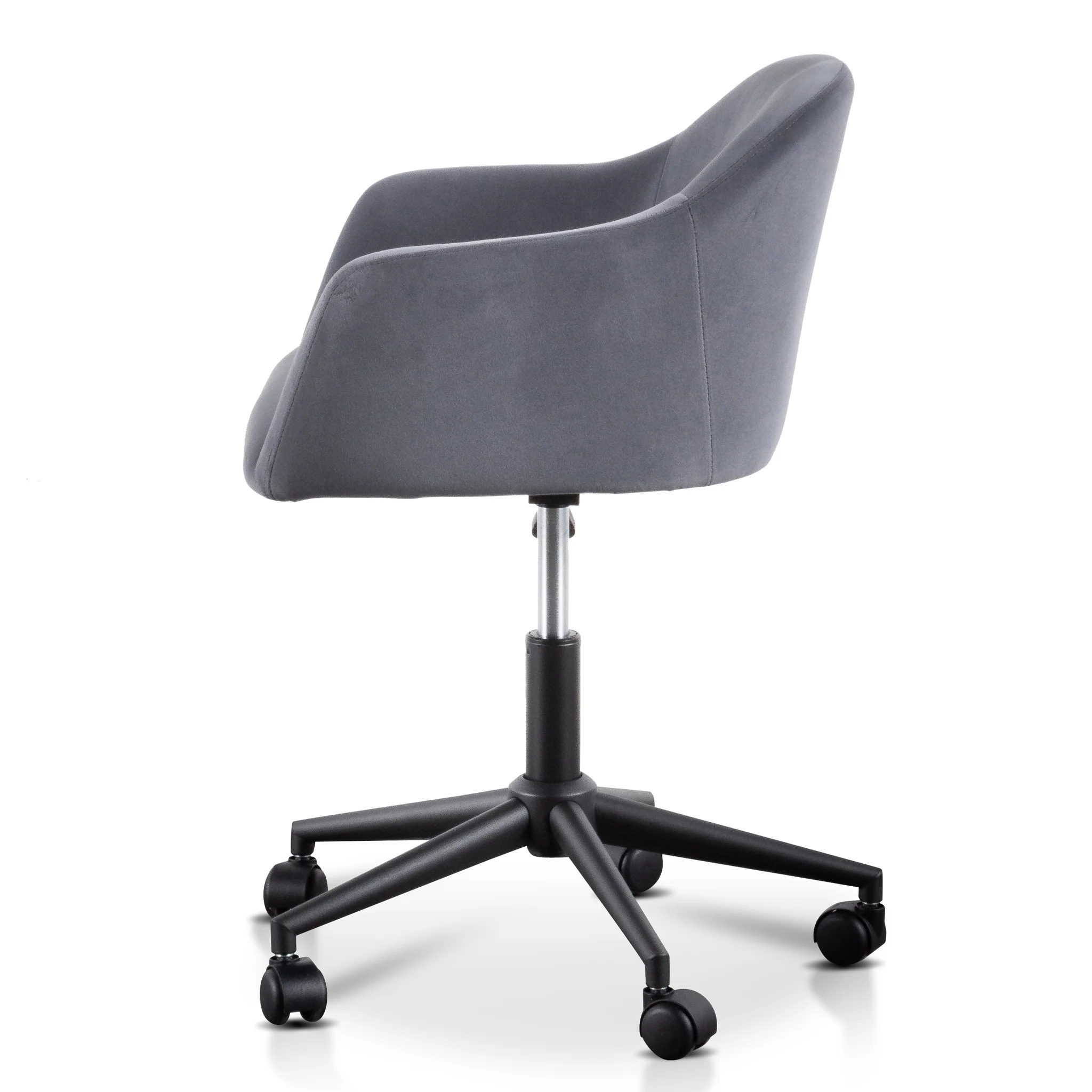 COC6196-LF Charcoal Velvet office Chair - Black Base - Image 3