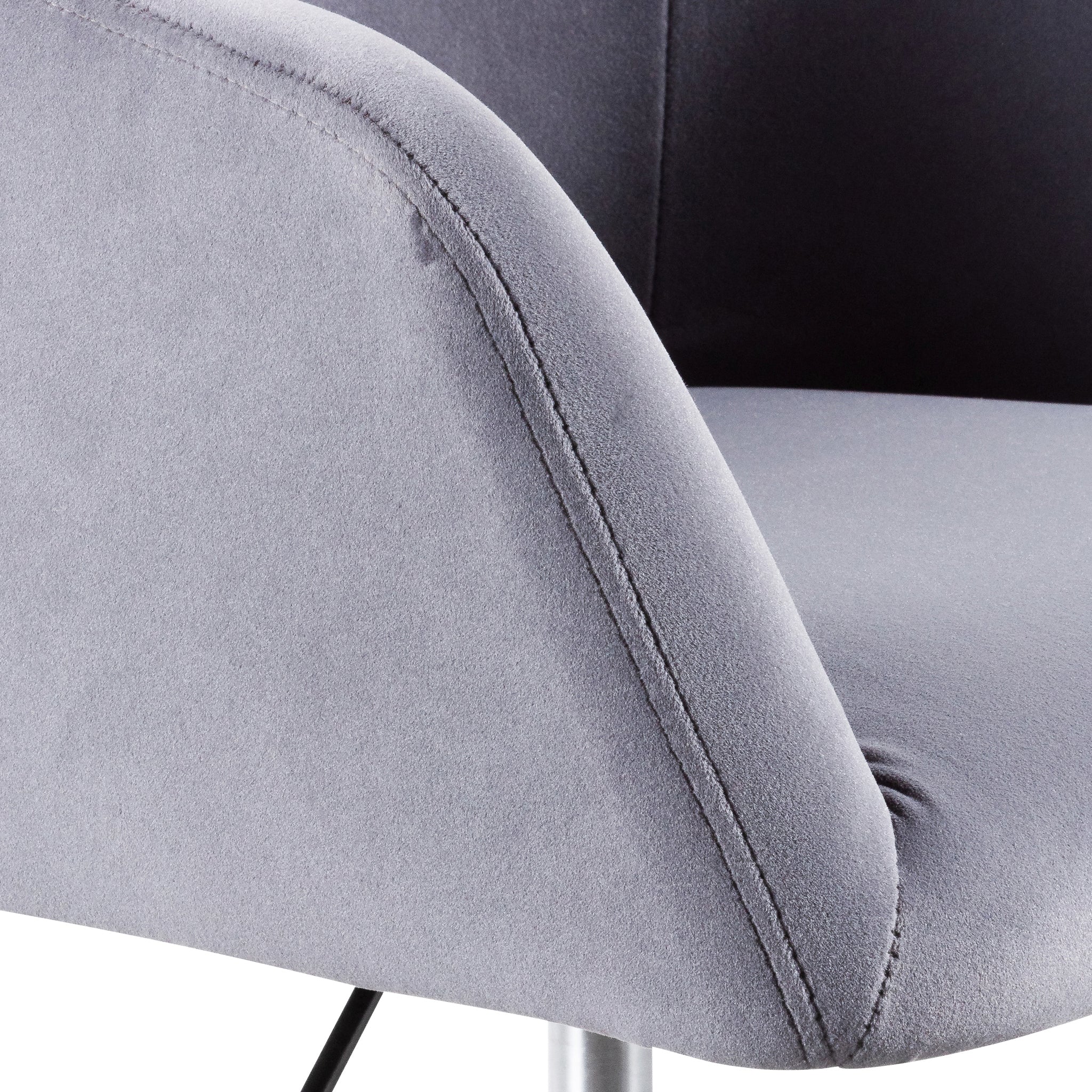 COC6196-LF Charcoal Velvet office Chair - Black Base - Image 7