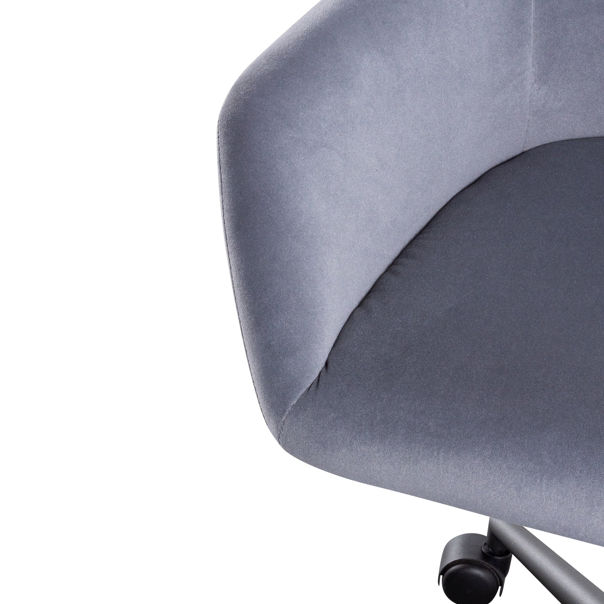 COC6196-LF Charcoal Velvet office Chair - Black Base - Image 8