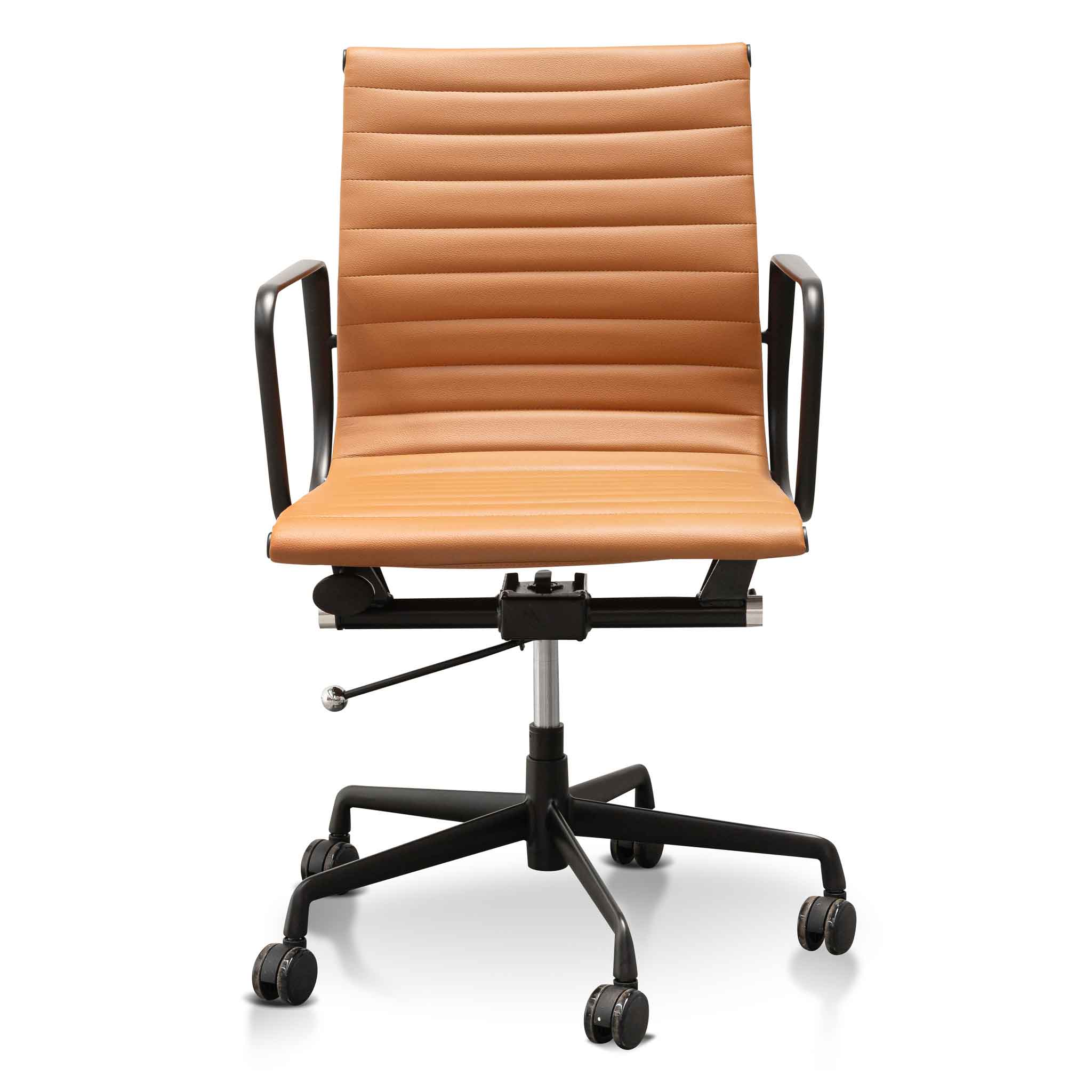 COC6403-YS Low Back Office Chair - Saddle Tan in Black Frame - Image 2