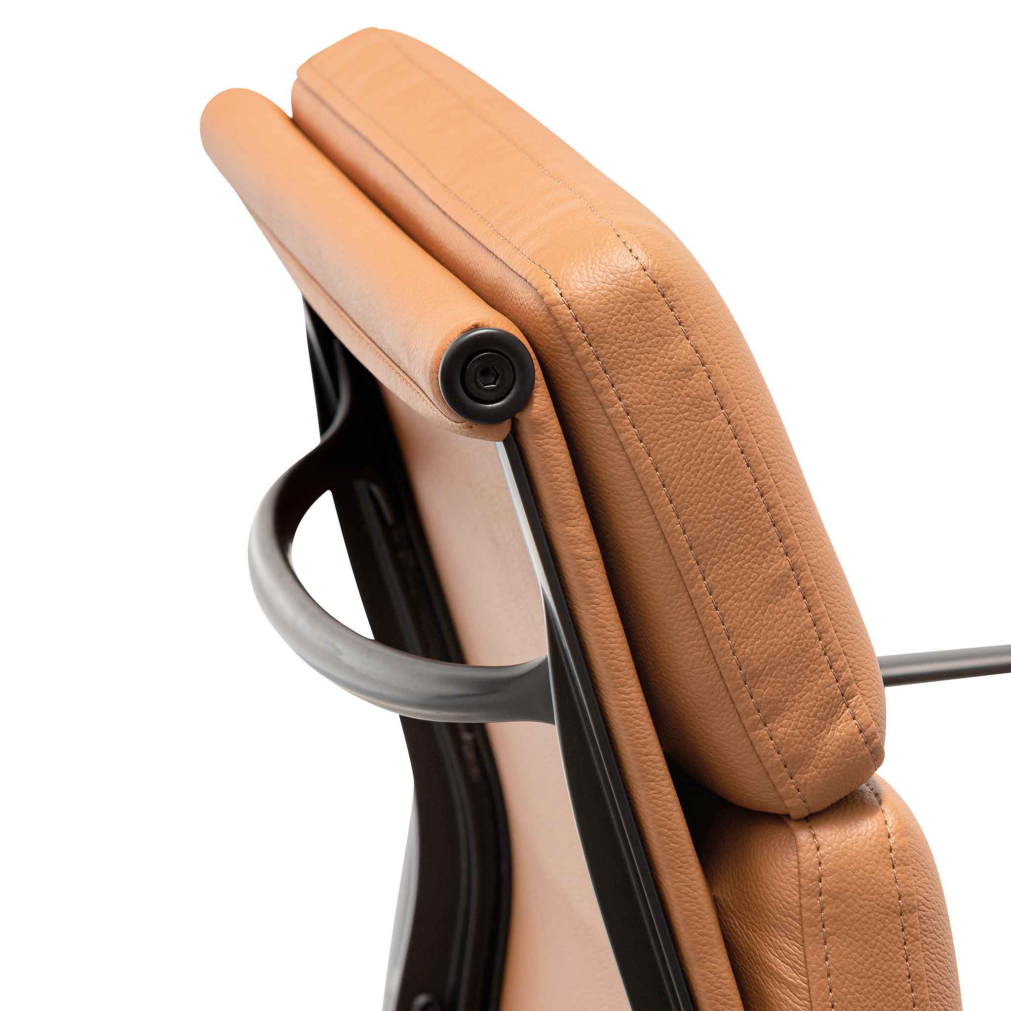 COC6404-YS Low Back Office Chair - Saddle Tan in Black Frame - Image 6