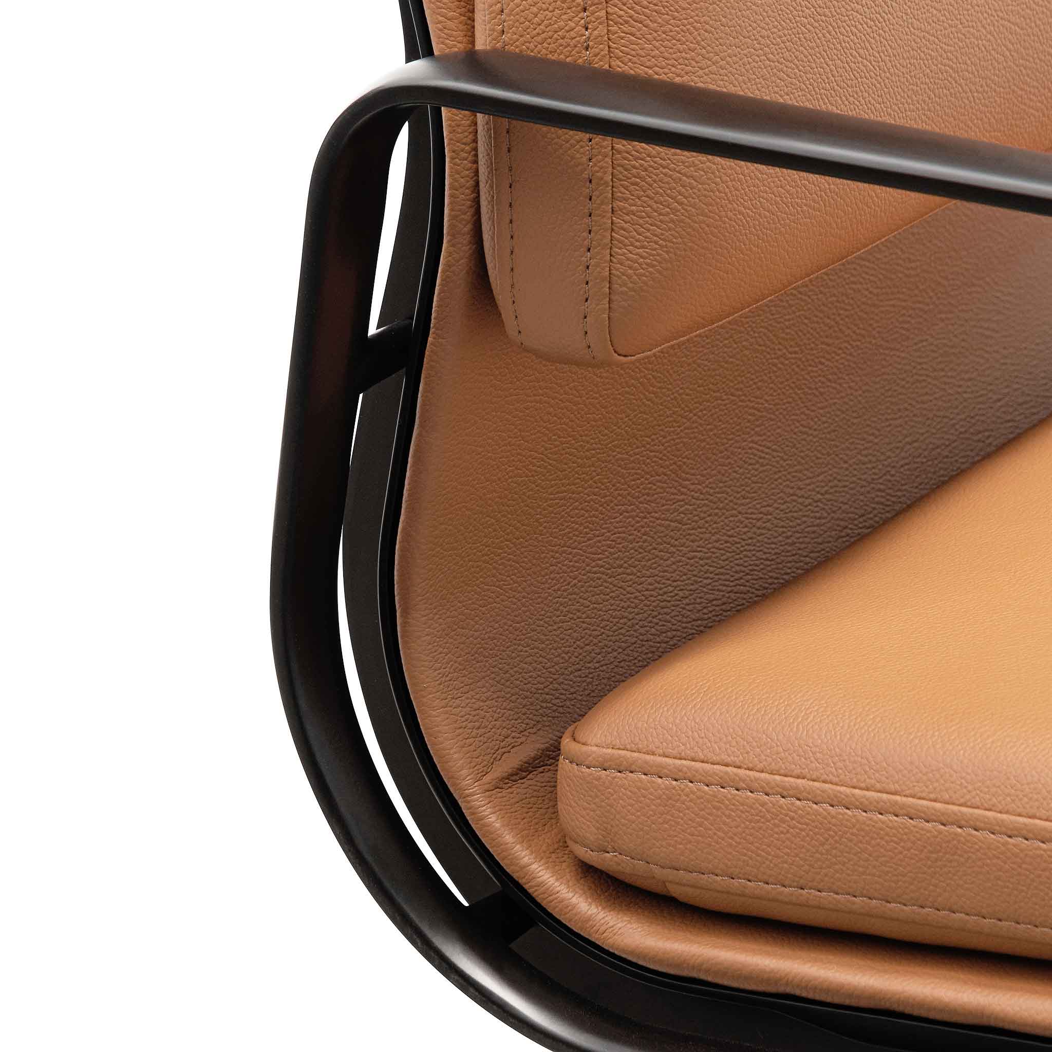 COC6404-YS Low Back Office Chair - Saddle Tan in Black Frame - Image 8