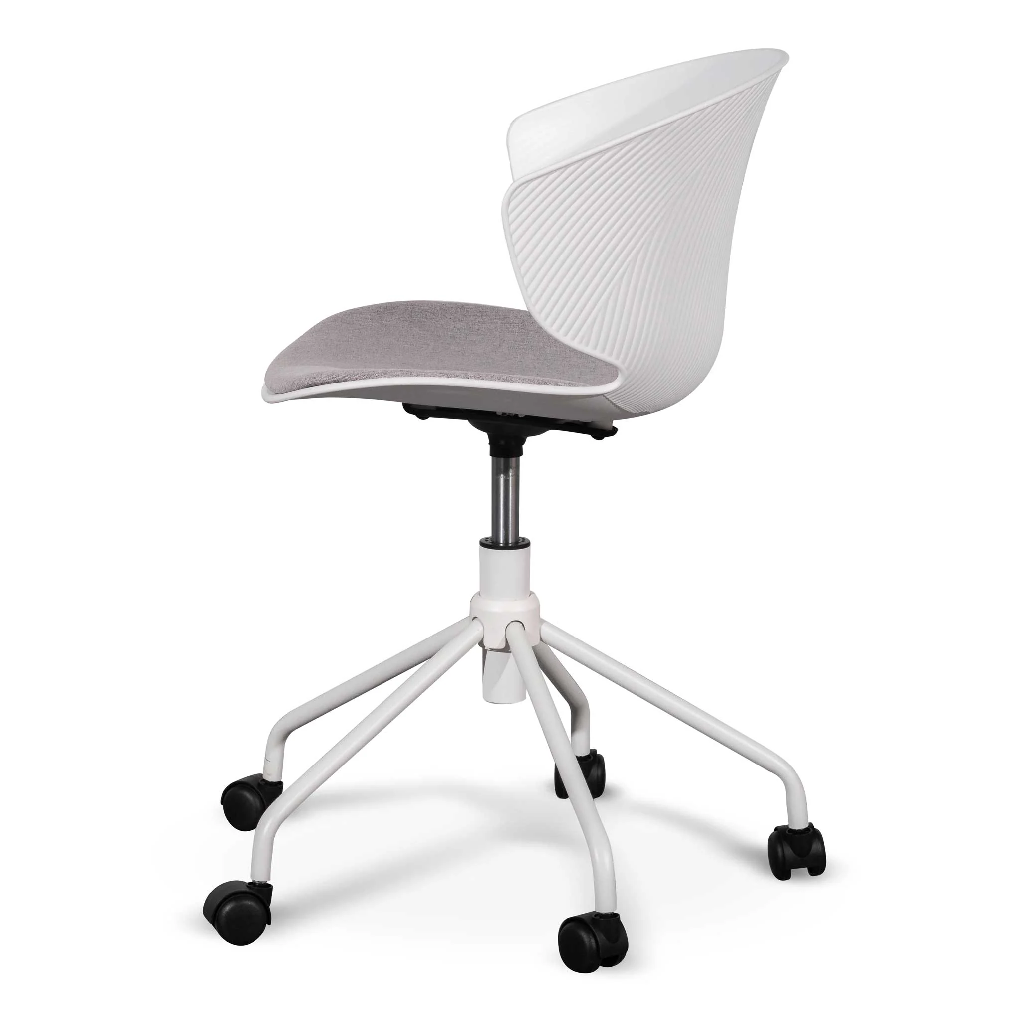 COC6507-LF White Office Chair - Light Grey Seat - Image 3