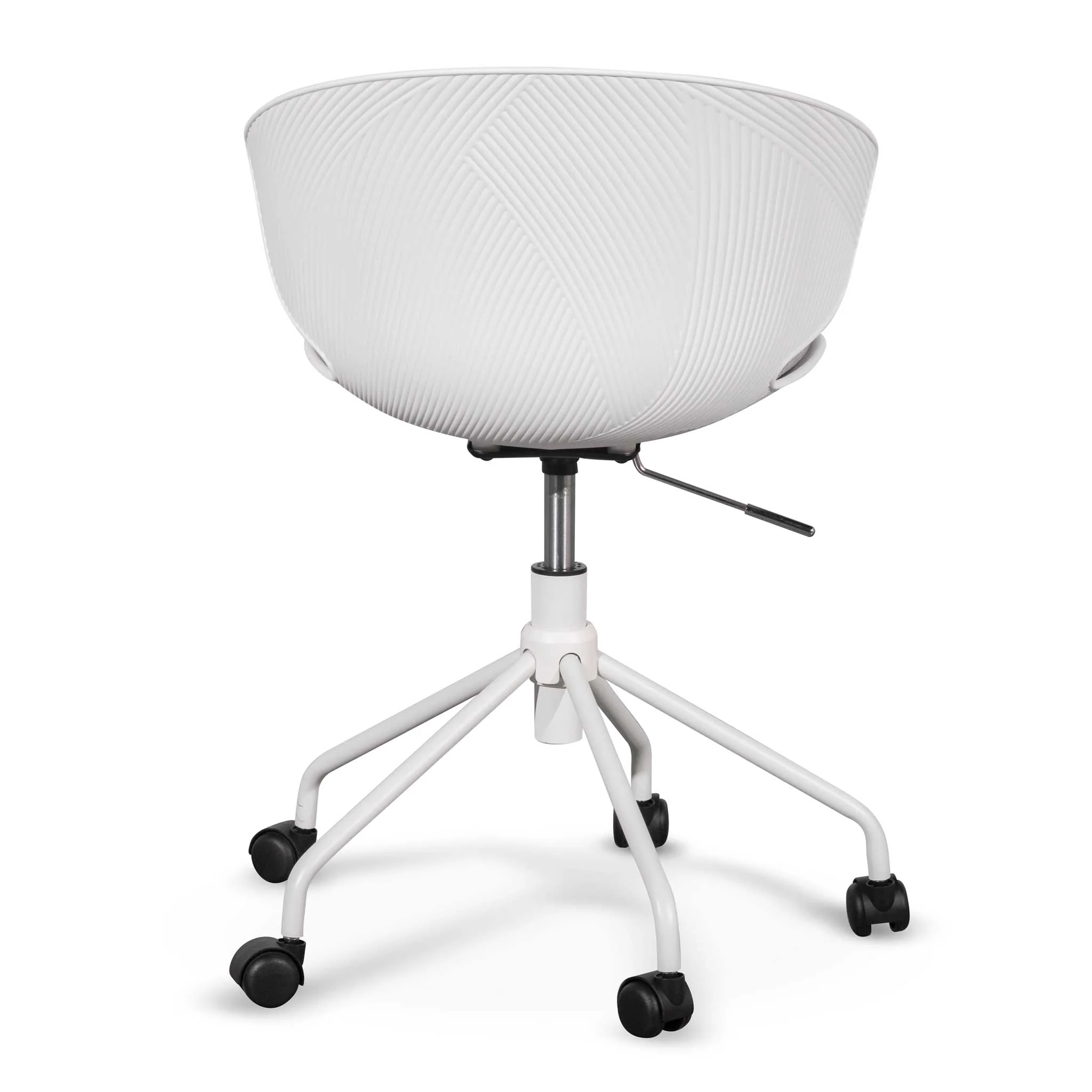 COC6507-LF White Office Chair - Light Grey Seat - Image 4