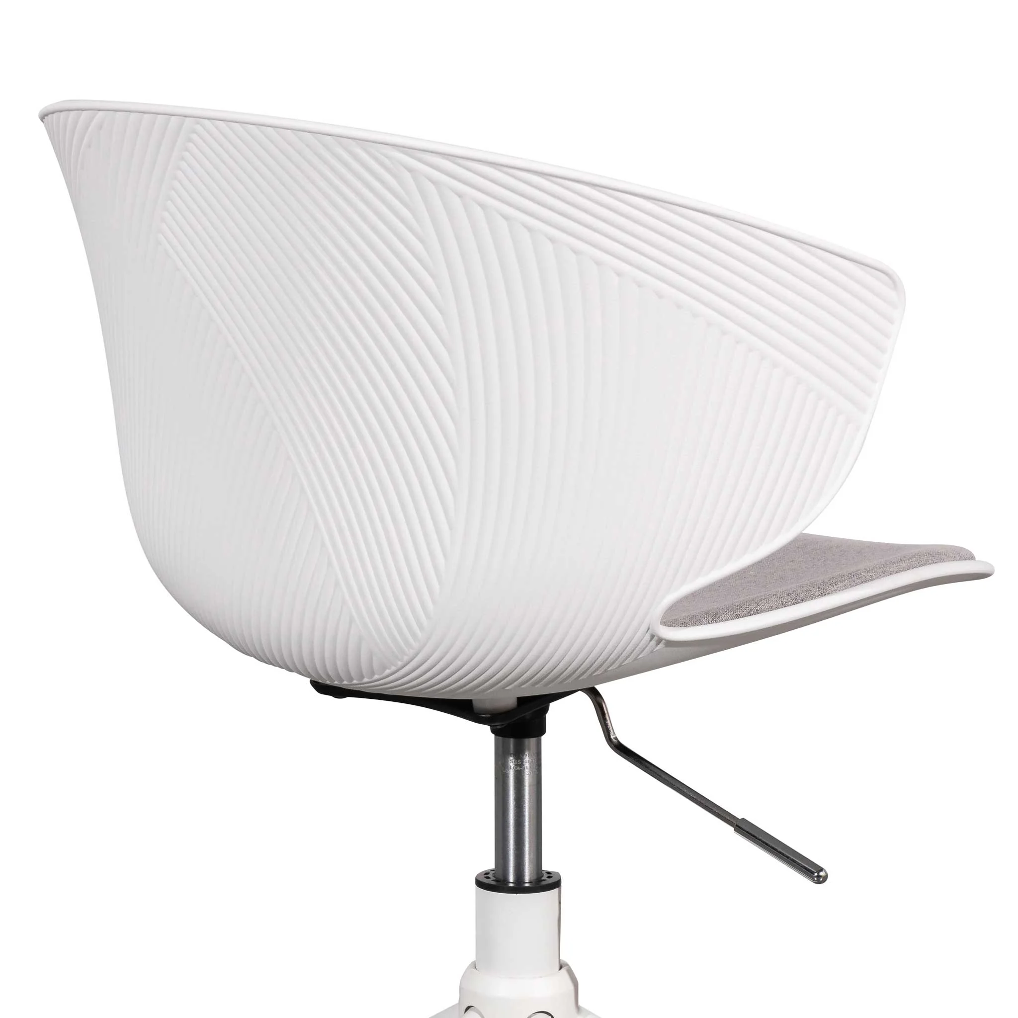 COC6507-LF White Office Chair - Light Grey Seat - Image 5