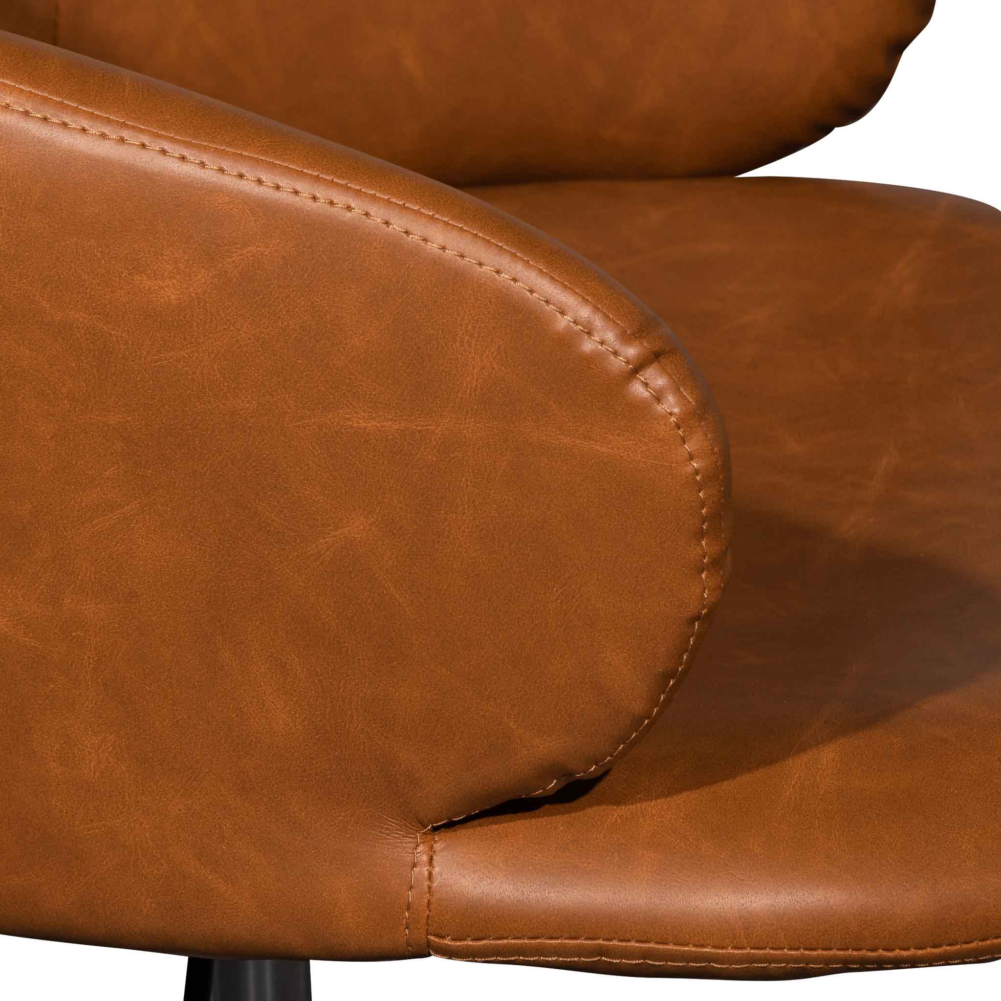 COC6510-LF Office Chair - Vintage Tan with Black Base - Image 12