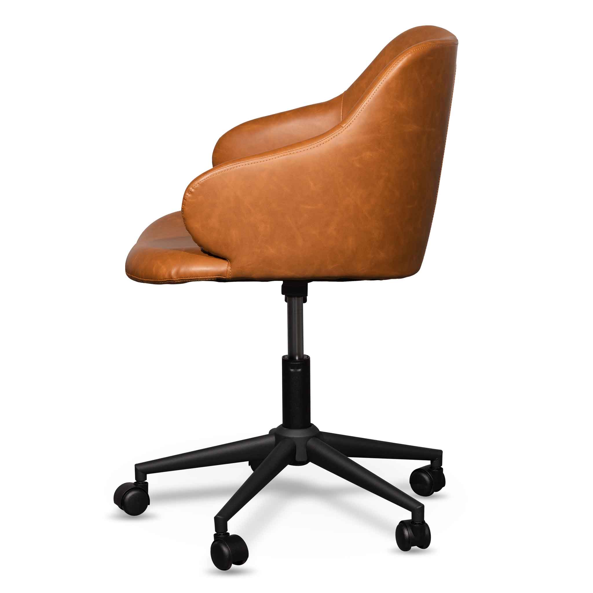 COC6510-LF Office Chair - Vintage Tan with Black Base - Image 3