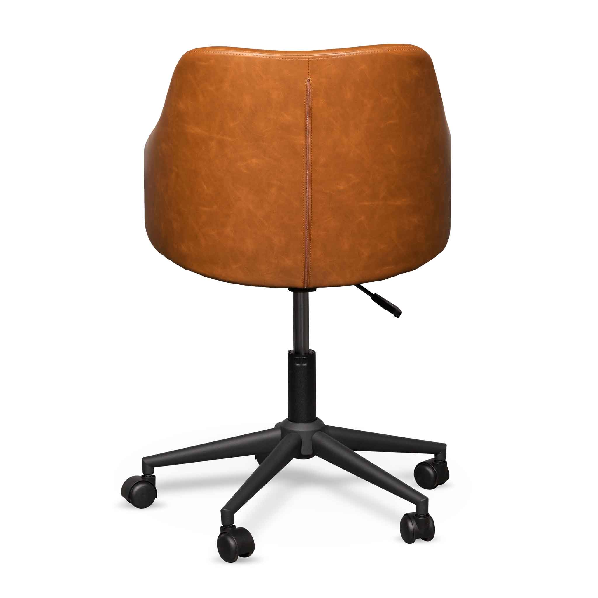 COC6510-LF Office Chair - Vintage Tan with Black Base - Image 5