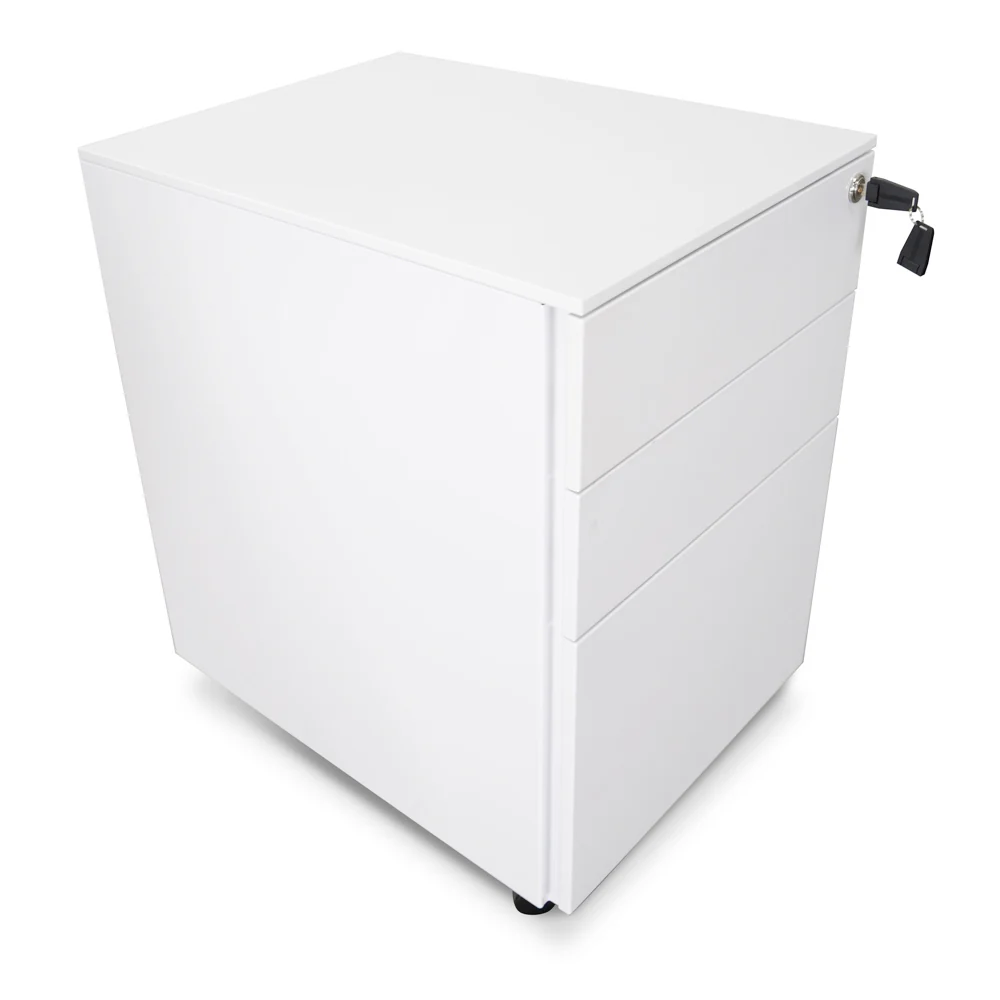 COF2170-SN 3 Drawers Mobile Pedestal - White - Image 14