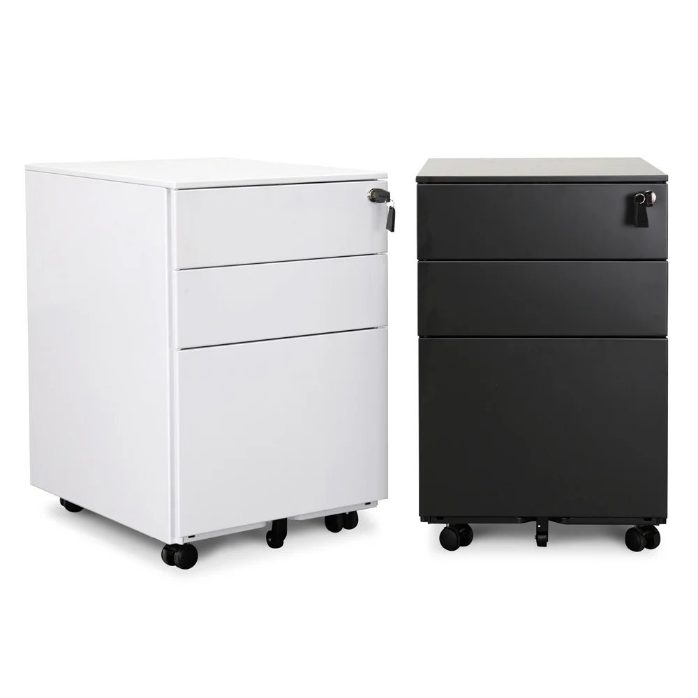 COF2170-SN 3 Drawers Mobile Pedestal - White - Image 15