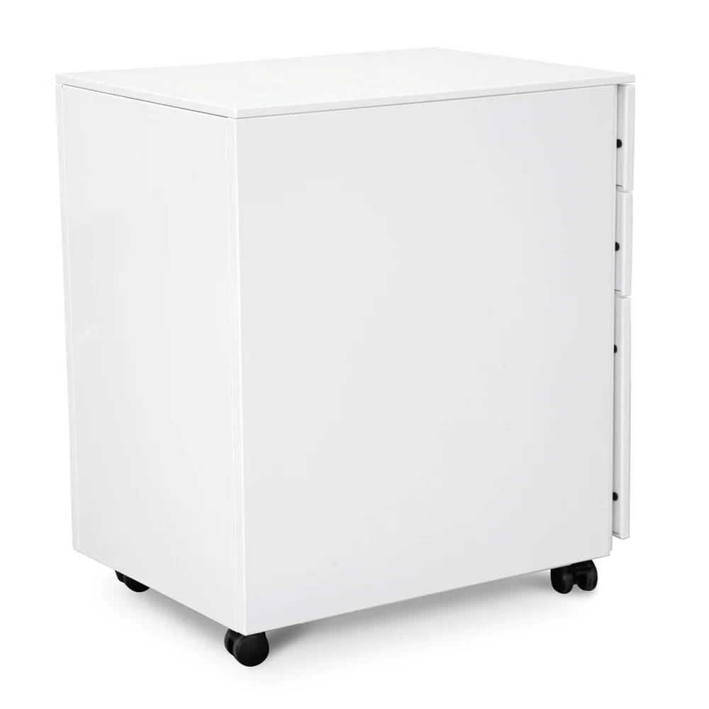 COF2170-SN 3 Drawers Mobile Pedestal - White - Image 6