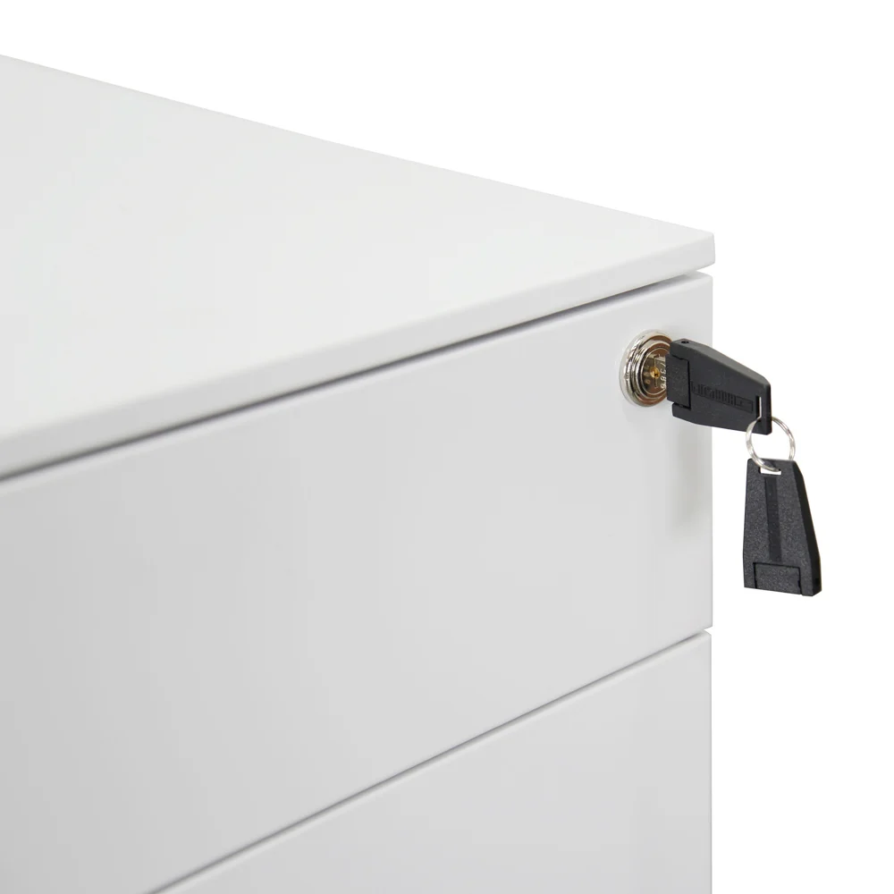 COF2170-SN 3 Drawers Mobile Pedestal - White - Image 7