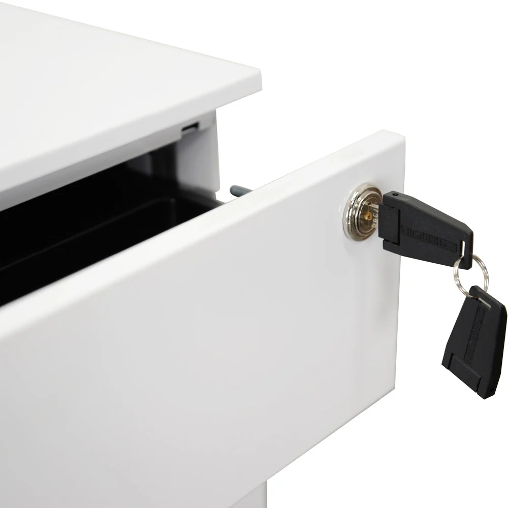 COF2170-SN 3 Drawers Mobile Pedestal - White - Image 9