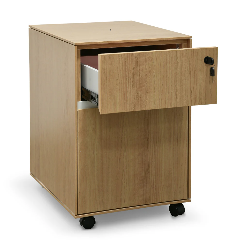 COF2431-SN 2 Drawer Mobile Pedestal - Natural - Image 3