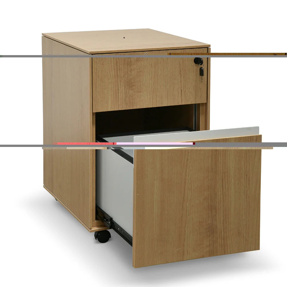 COF2431-SN 2 Drawer Mobile Pedestal - Natural - Image 4
