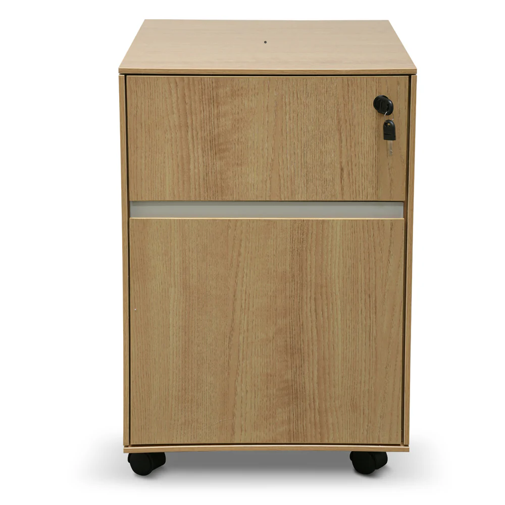COF2431-SN 2 Drawer Mobile Pedestal - Natural - Image 6
