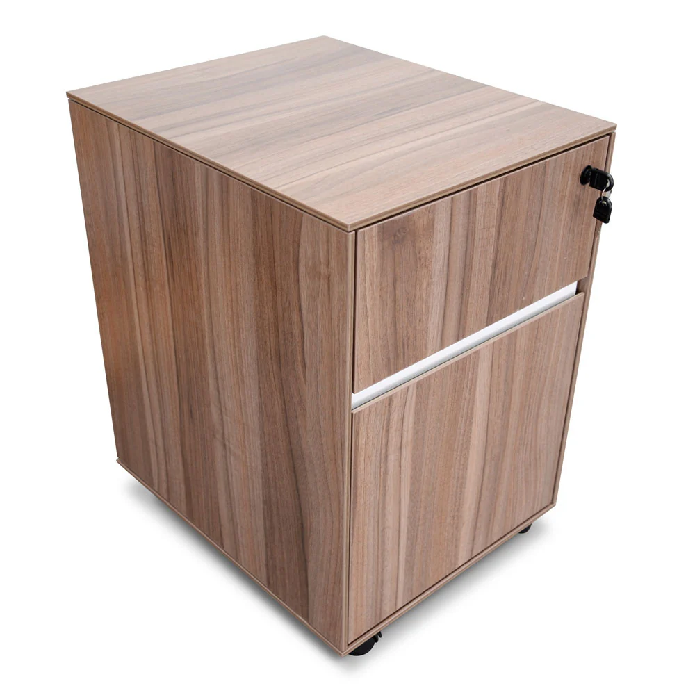 COF294 2 Drawer Mobile Pedestal - Walnut - Image 14