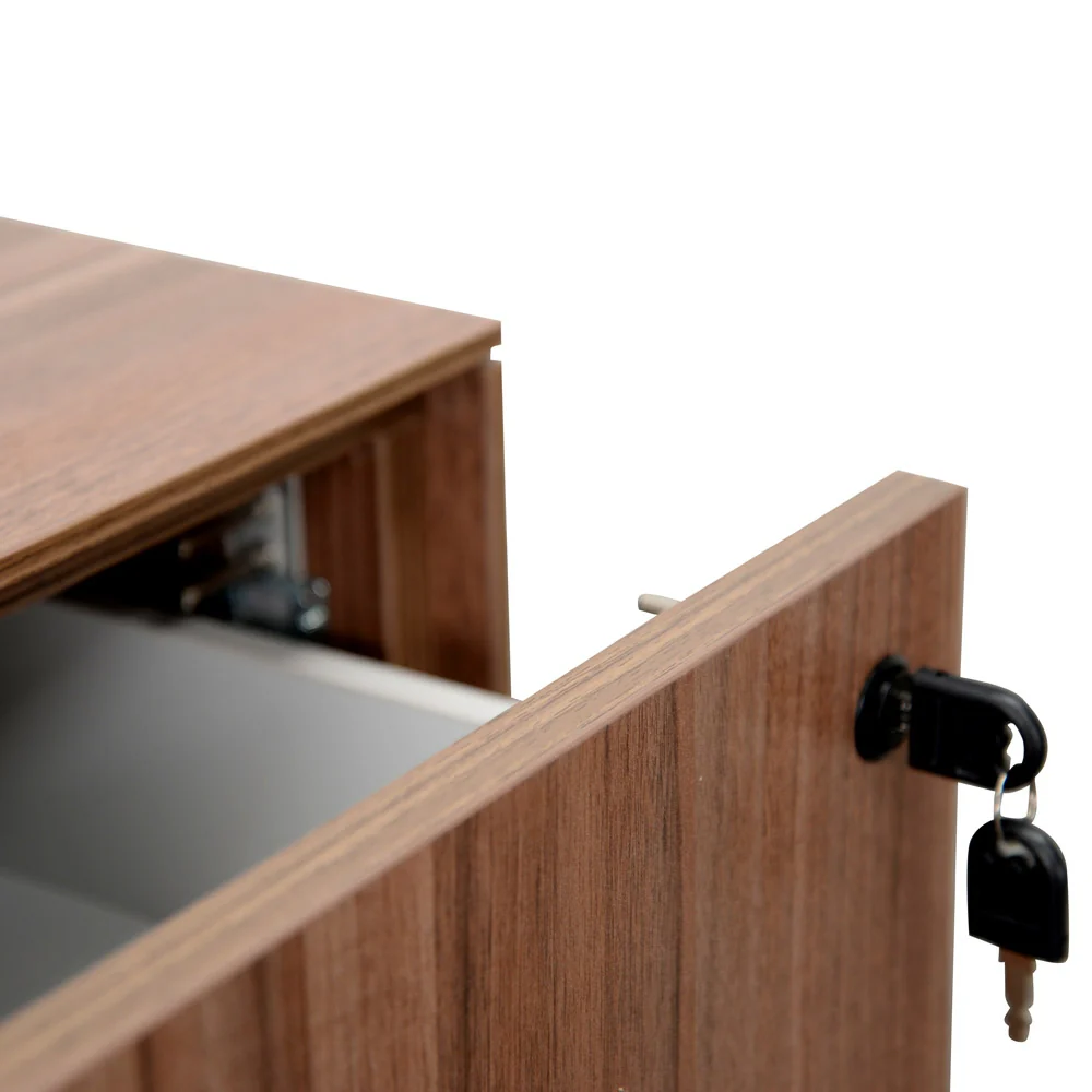 COF294 2 Drawer Mobile Pedestal - Walnut - Image 7