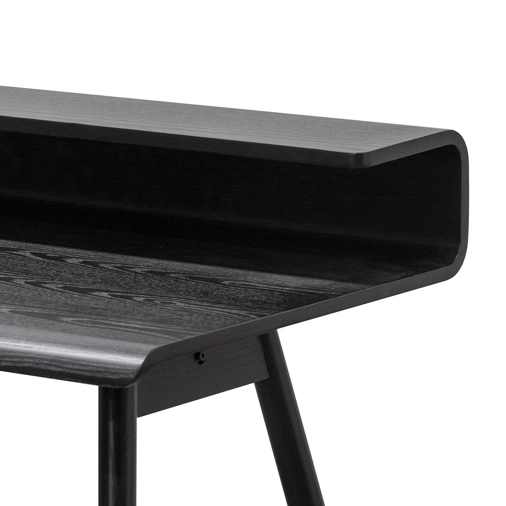 COF6852-DR Wooden Home Office Desk - Full Black - Image 3