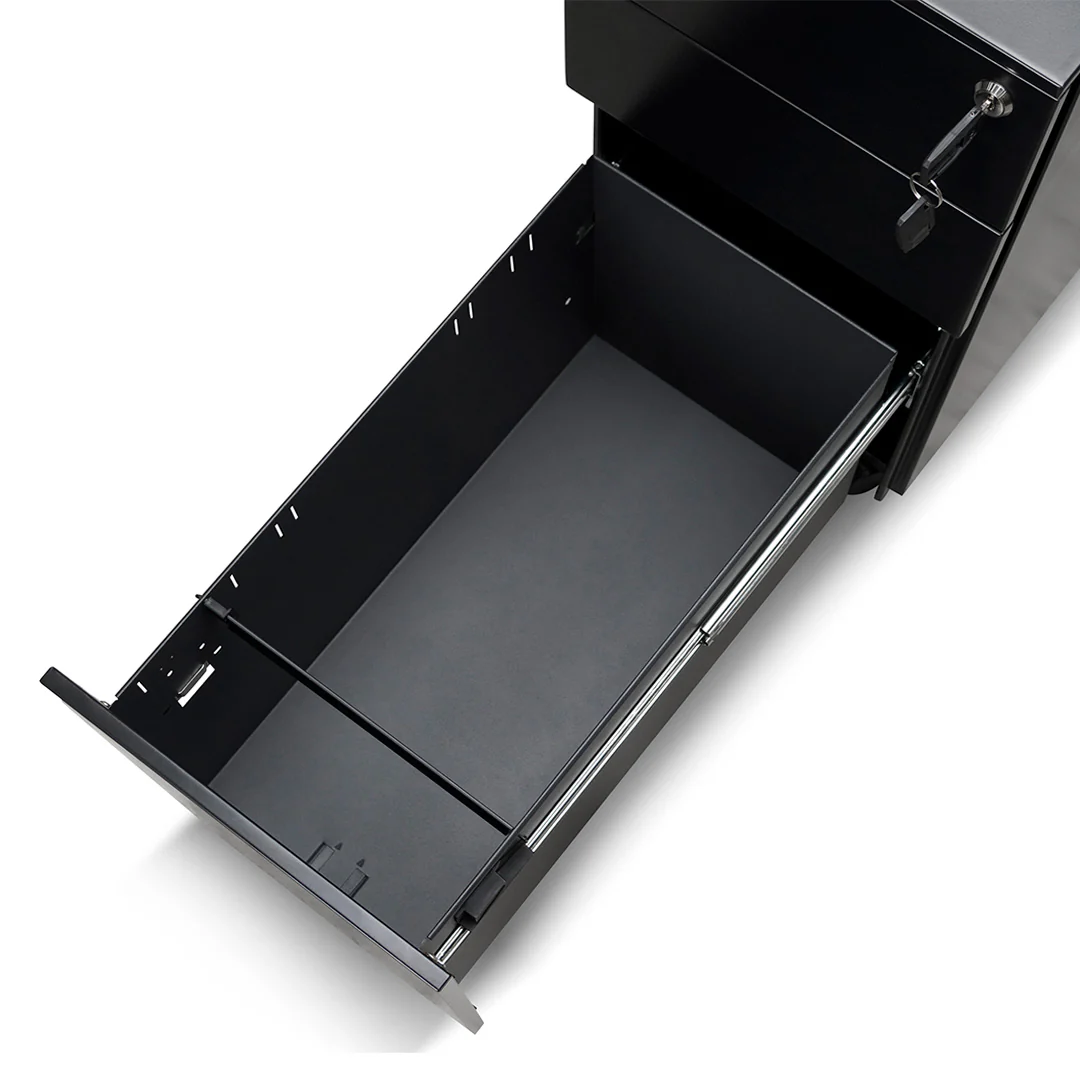COF8126-SN 3 Drawers Slim Mobile Pedestal - Black - Image 10