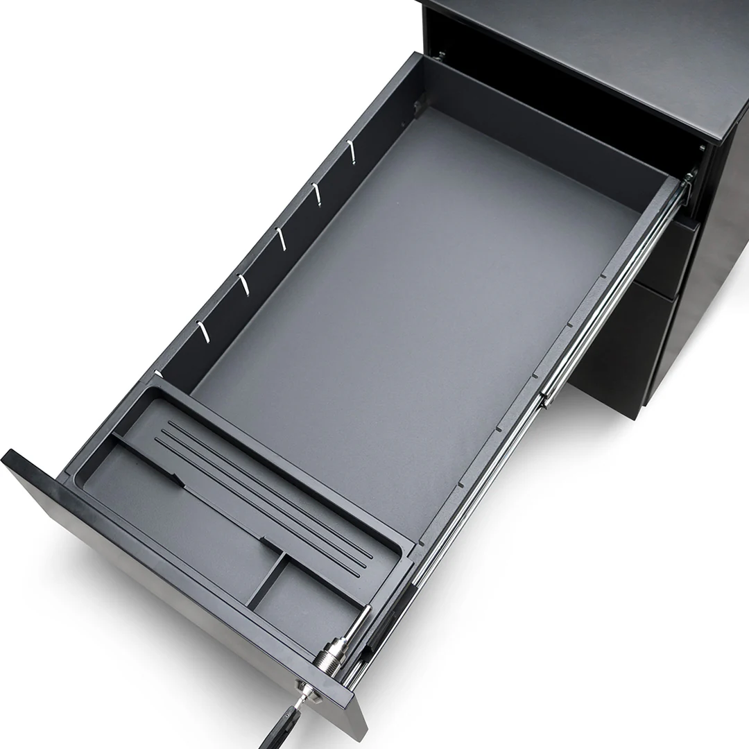 COF8126-SN 3 Drawers Slim Mobile Pedestal - Black - Image 4