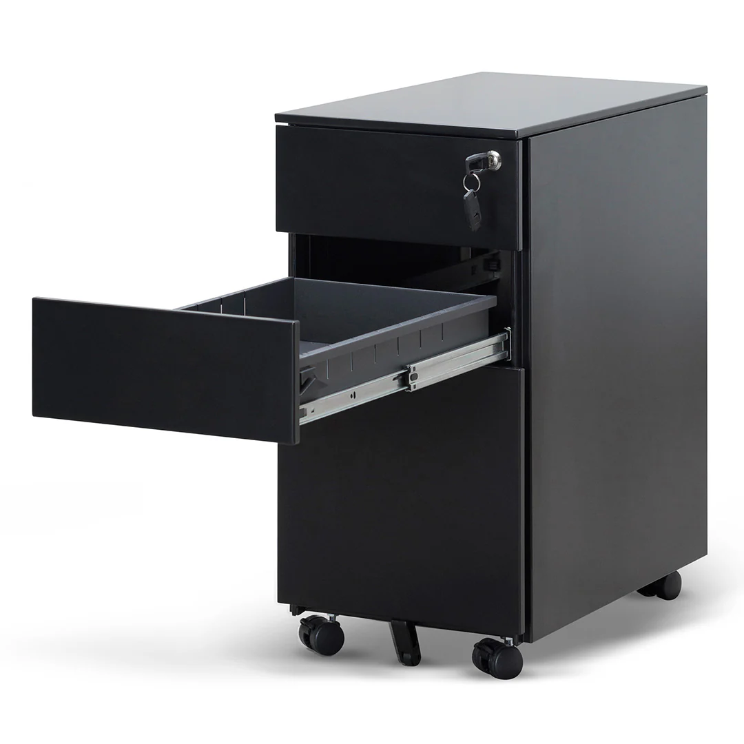 COF8126-SN 3 Drawers Slim Mobile Pedestal - Black - Image 7