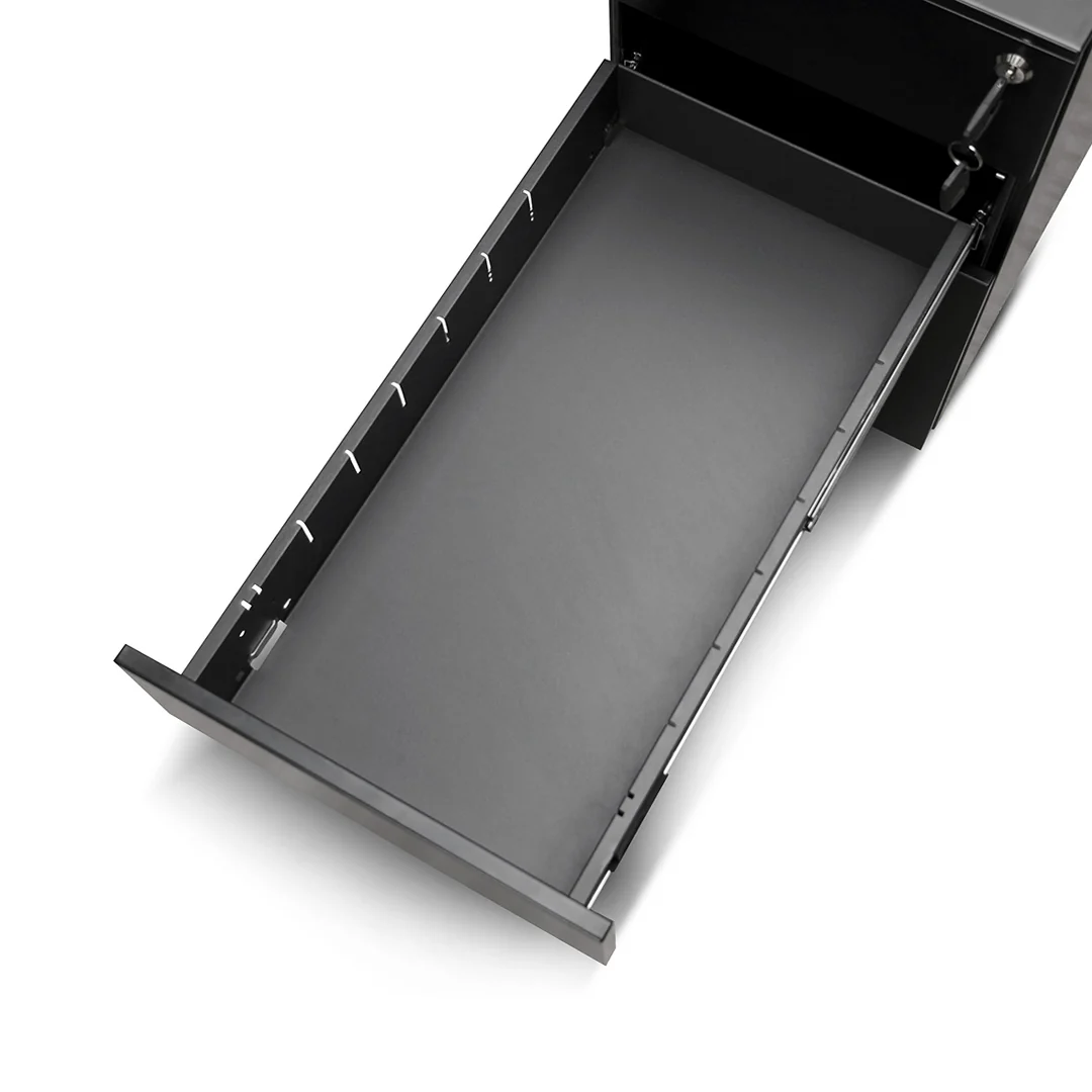 COF8126-SN 3 Drawers Slim Mobile Pedestal - Black - Image 8